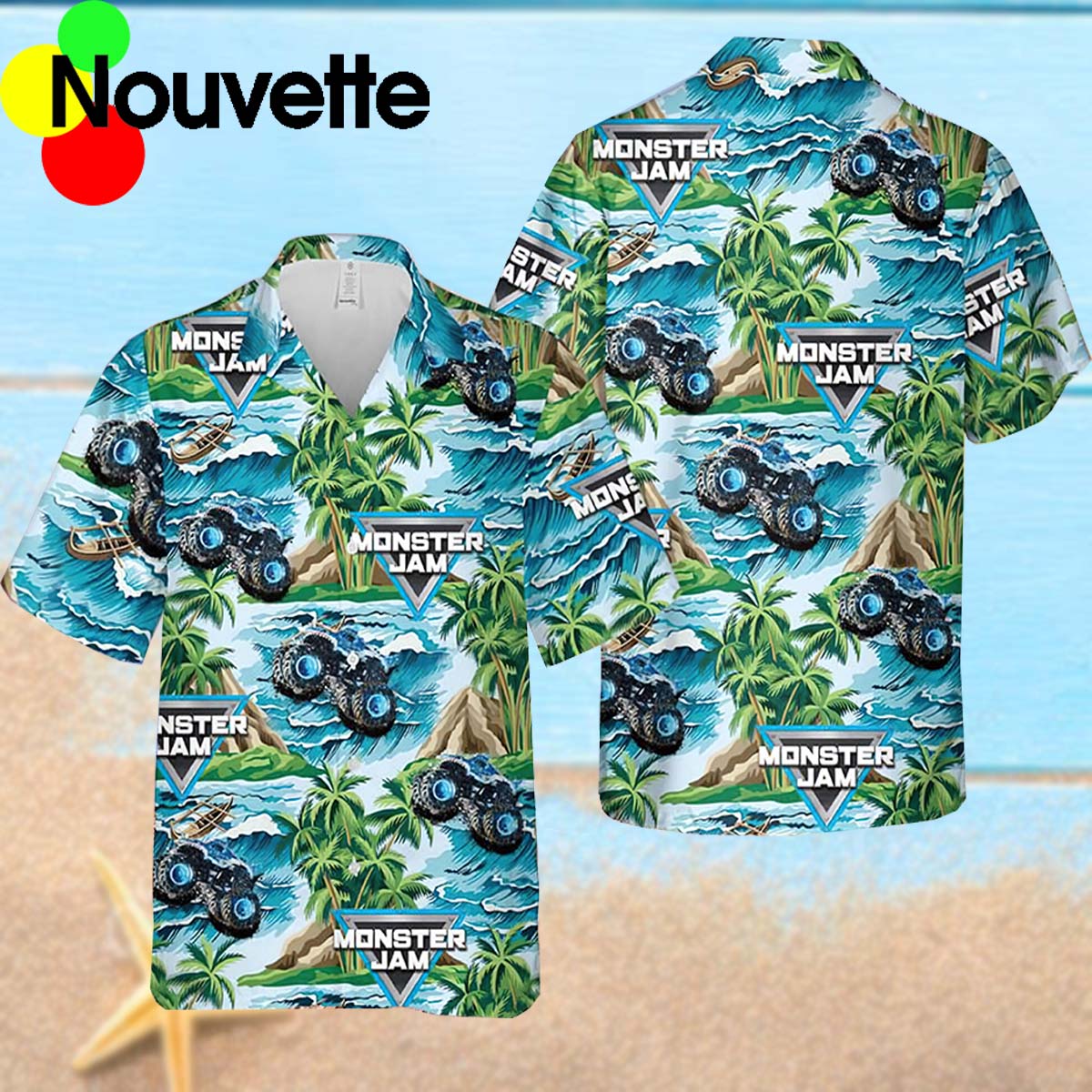 Megalodon Monster Truck Summer Hawaiian Shirt Megalodon Monster Truck Summer Hawaiian Shirt