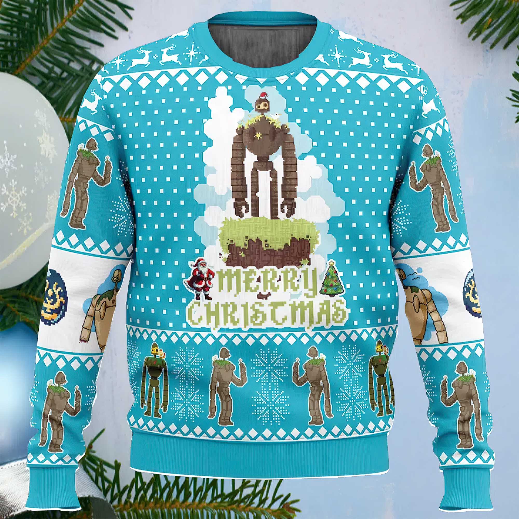 Merry Christmas Castle In The Sky Ugly Christmas Sweater