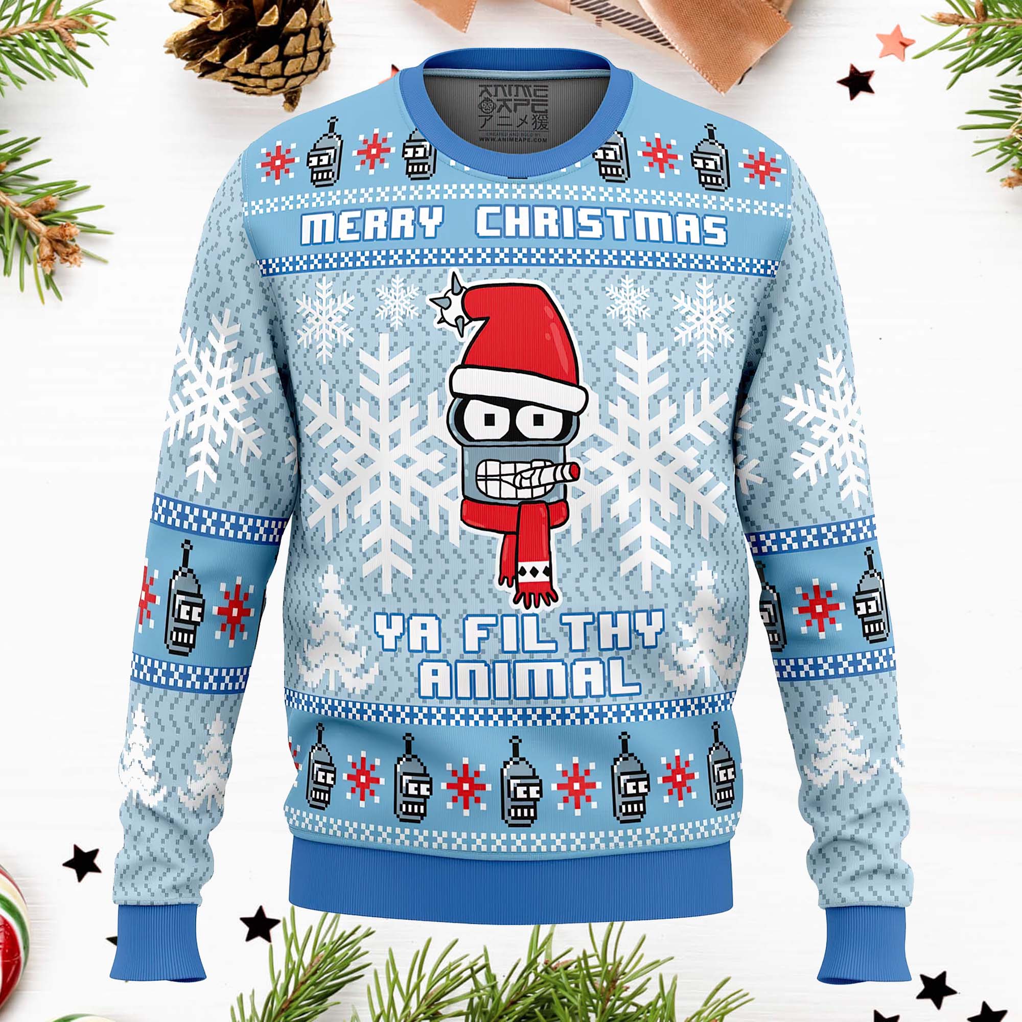 Merry Christmas Ya Filthy Animal Futurama Christmas Ugly Sweater