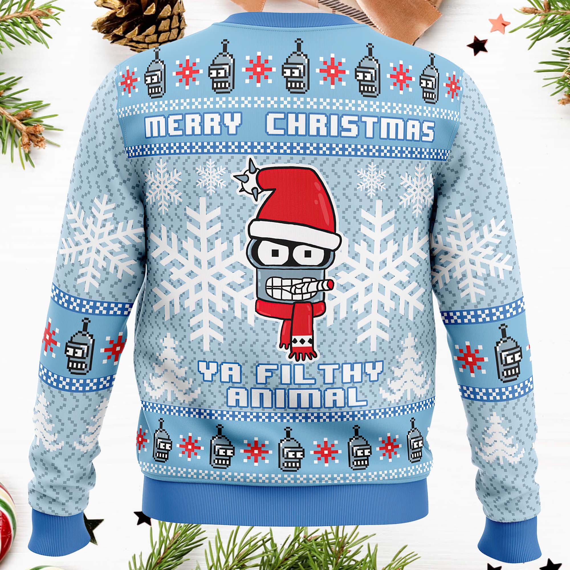 Merry Christmas Ya Filthy Animal Futurama Christmas Ugly Sweater Merry Christmas Ya Filthy Animal Futurama Christmas Ugly Sweater