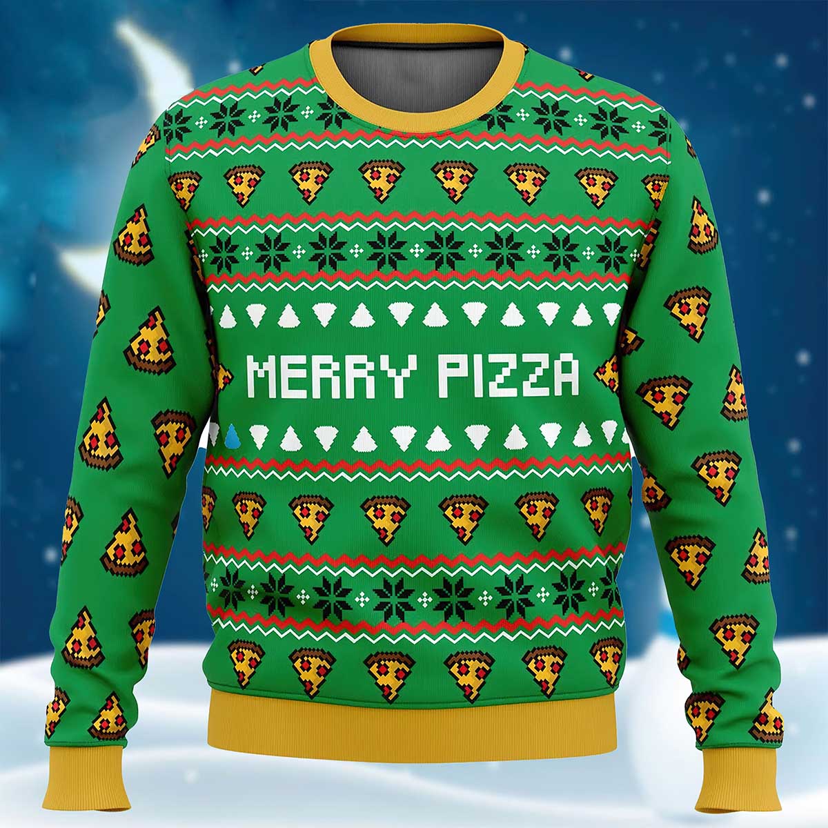 Merry Pizza Ugly Christmas Sweater Merry Pizza Ugly Christmas Sweater