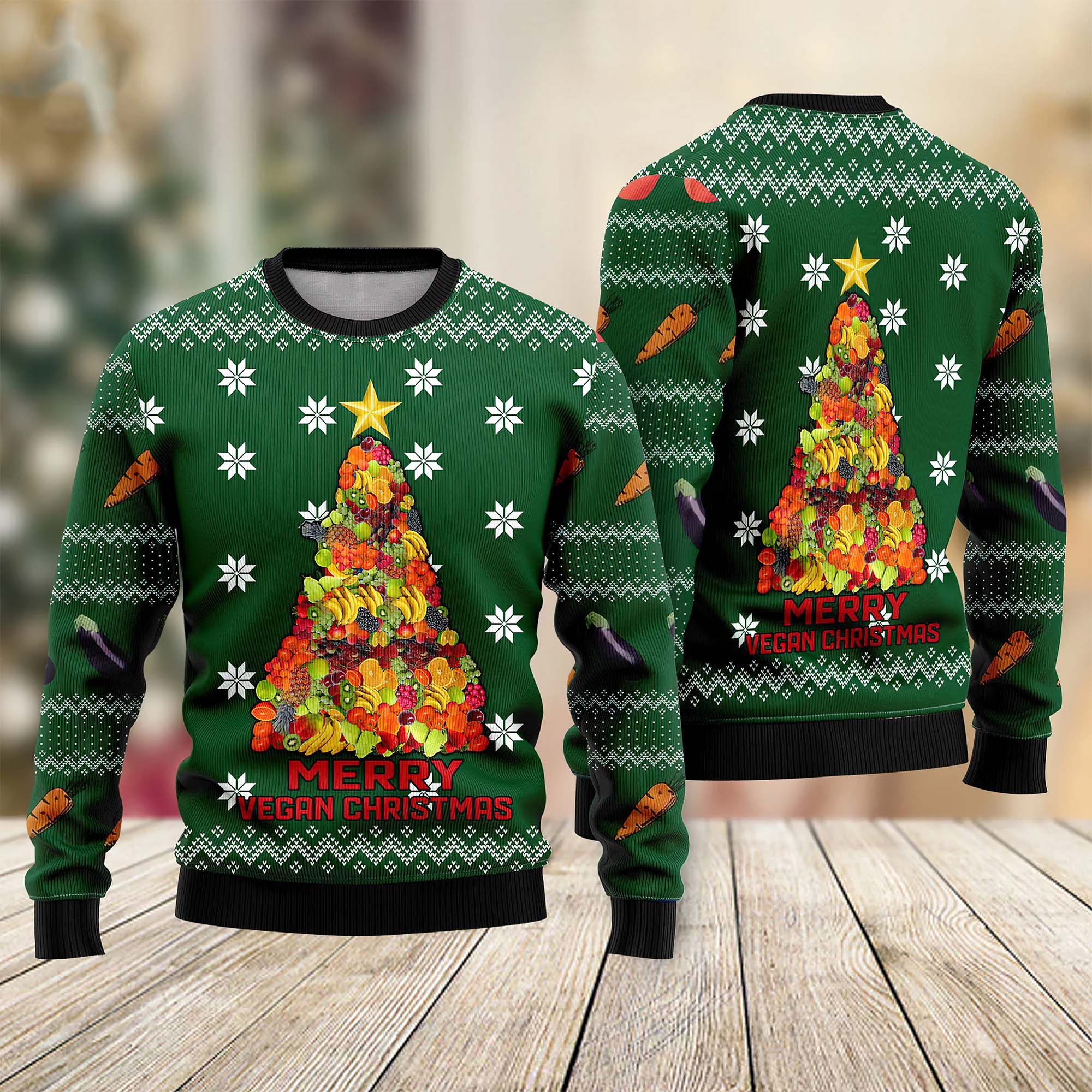Merry Vegan Ugly Christmas Sweater Merry Vegan Ugly Christmas Sweater