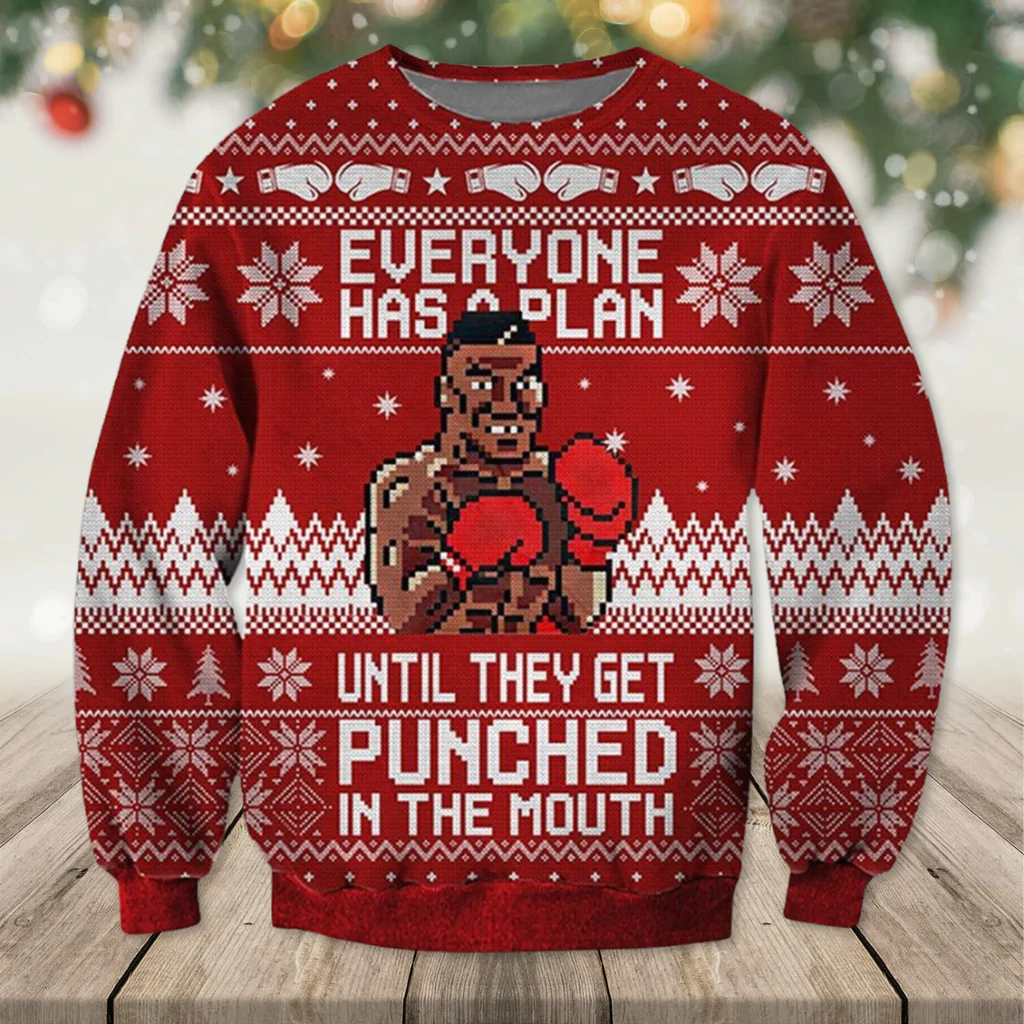 Mike Tyson Everyone Has A Plan Christmas Sweater Mike Tyson Everyone Has A Plan Christmas Sweater