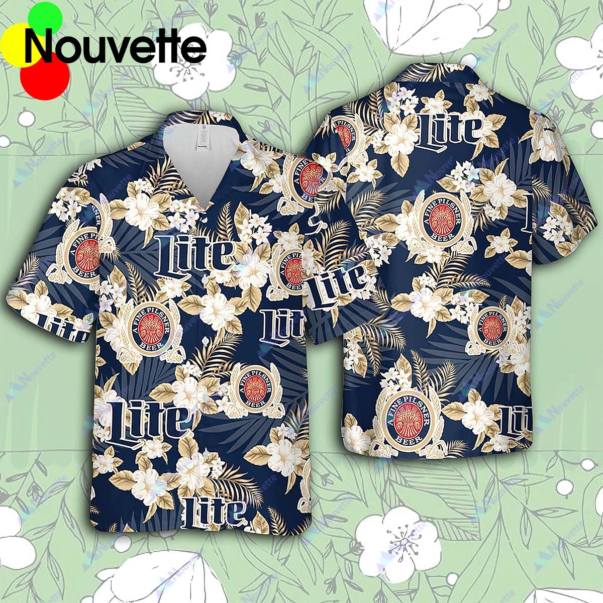 Miller Lite Tropical Flowers Hawaiian Shirt Miller Lite Tropical Flowers Hawaiian Shirt