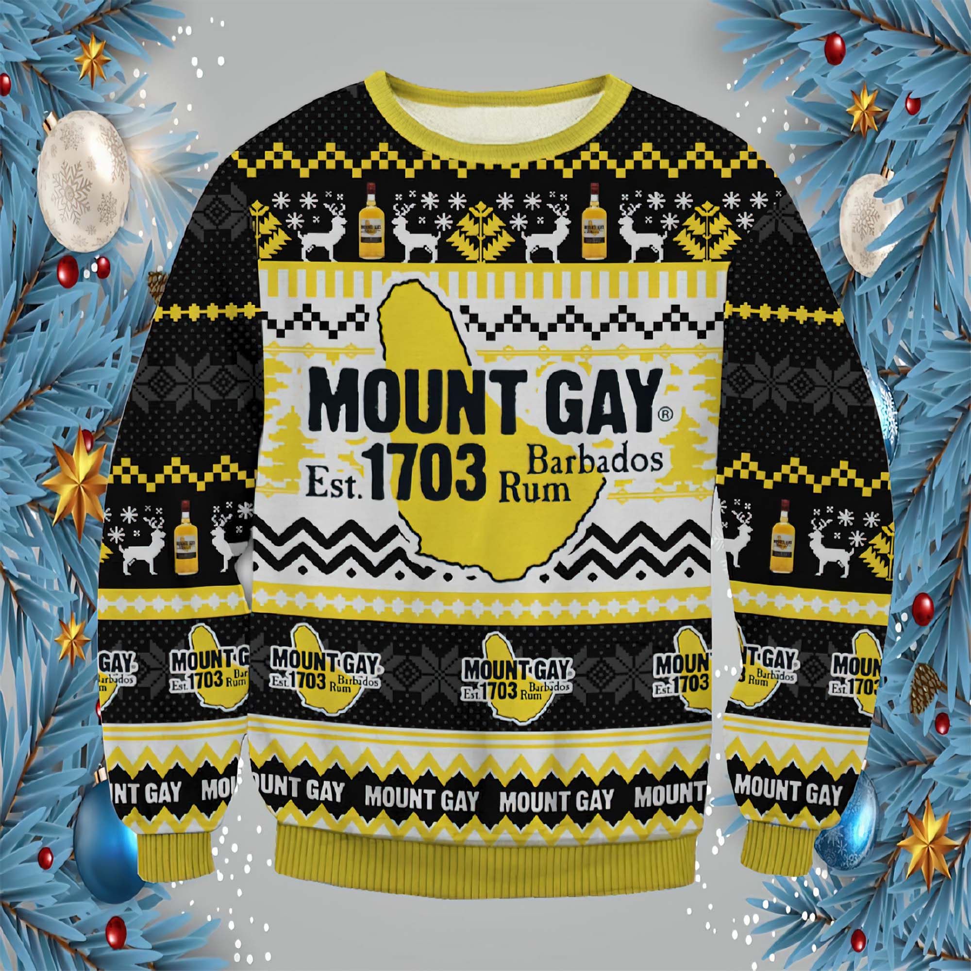 Mount Gay Rum Ugly Christmas Sweater Mount Gay Rum Ugly Christmas Sweater