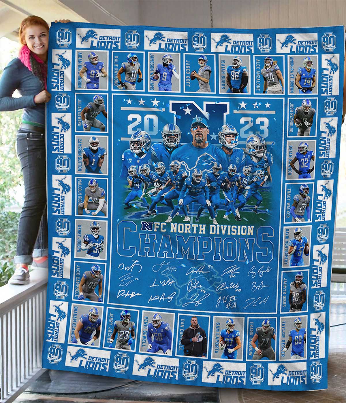 NFC North Division Champions 2023 Lions Blanket NFC North Division Champions 2023 Lions Blanket