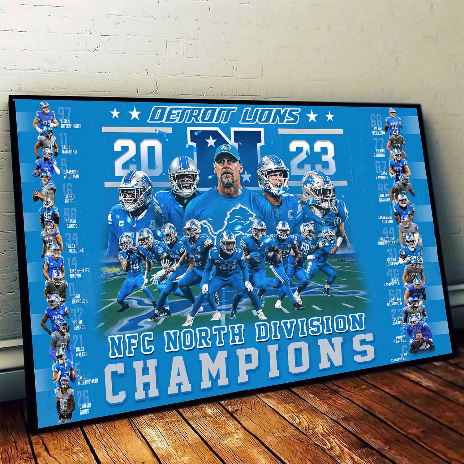 NFC North Division Champions 2023 Lions Poster NFC North Division Champions 2023 Lions Poster