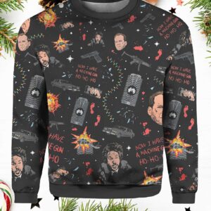 Nakatomi Plaza Die Hard Ugly Christmas Sweater