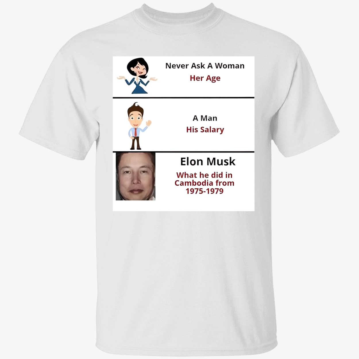 Never Ask A Woman Her Age Elon Musk Did In Cambodia Shirt