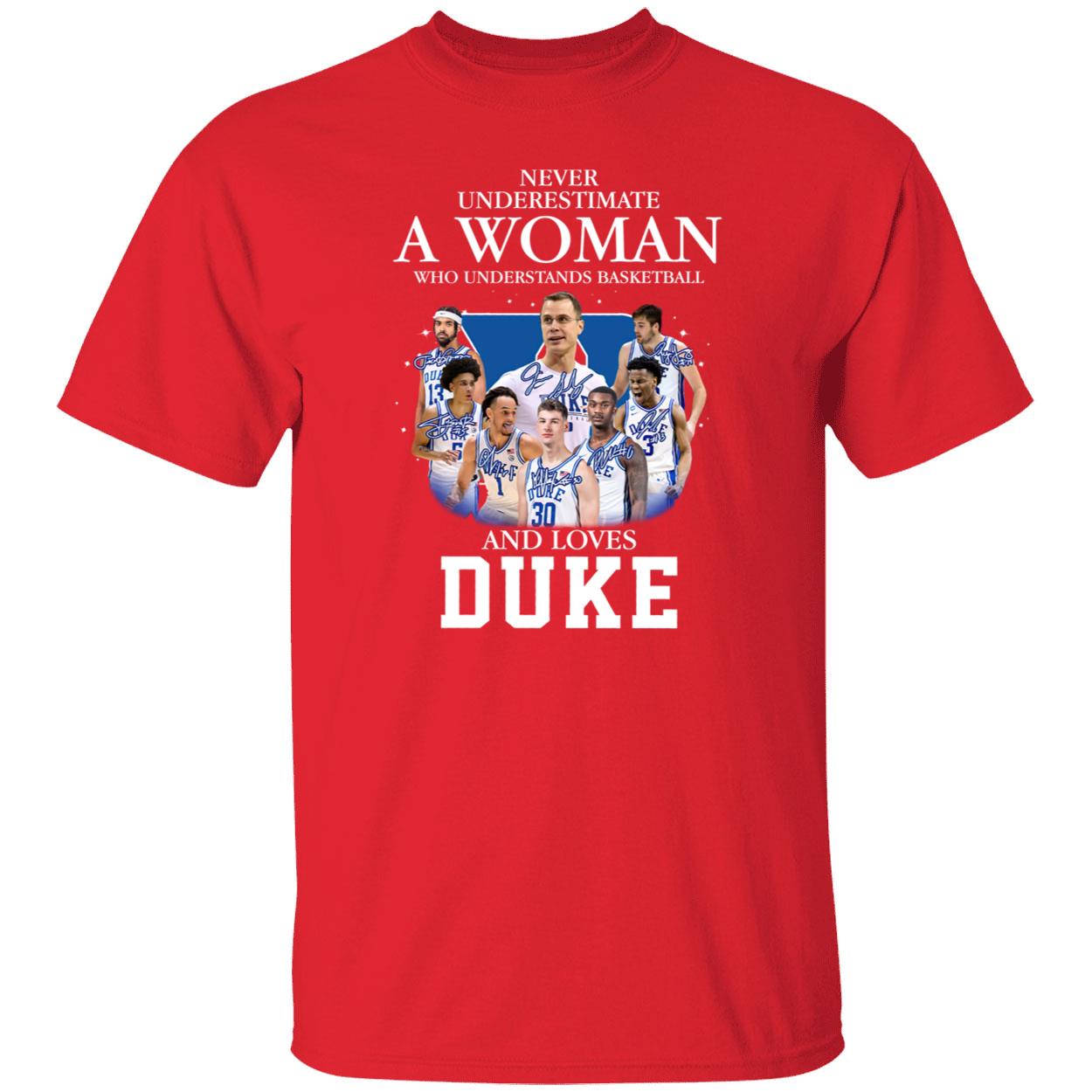Never Underestimate A Woman Who Understands Basketball And Loves Duke Shirt Never Underestimate A Woman Who Understands Basketball And Loves Duke Shirt