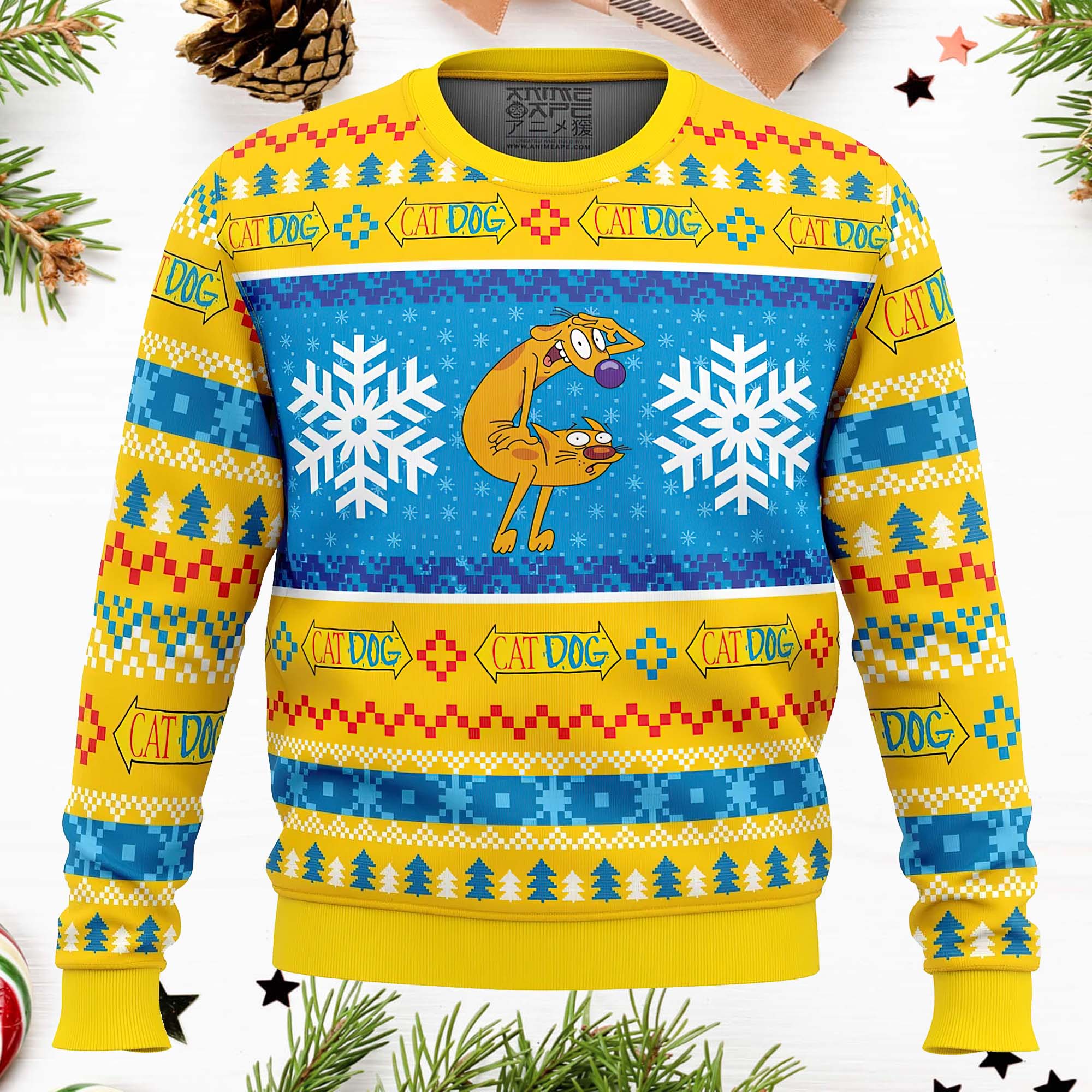 Nickelodeon Catdog Christmas Ugly Sweater Nickelodeon Catdog Christmas Ugly Sweater