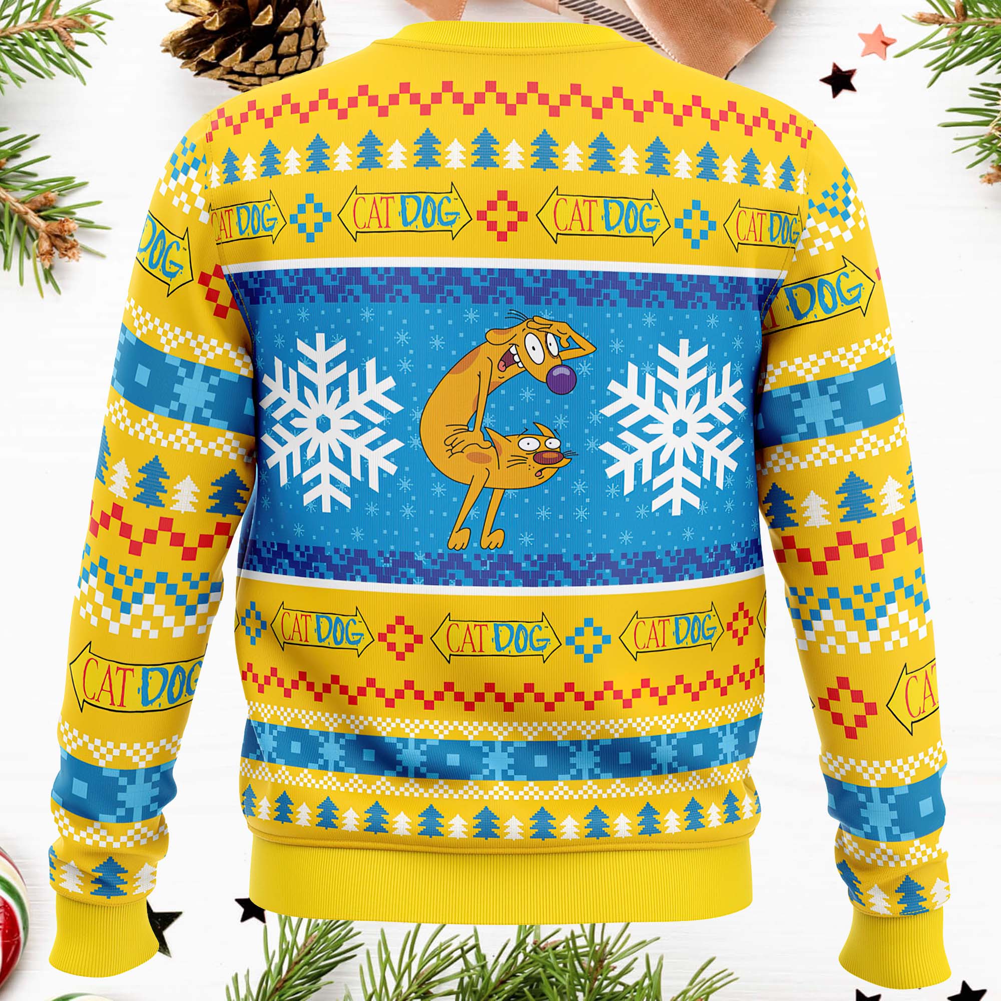 Nickelodeon Catdog Christmas Ugly Sweater Nickelodeon Catdog Christmas Ugly Sweater