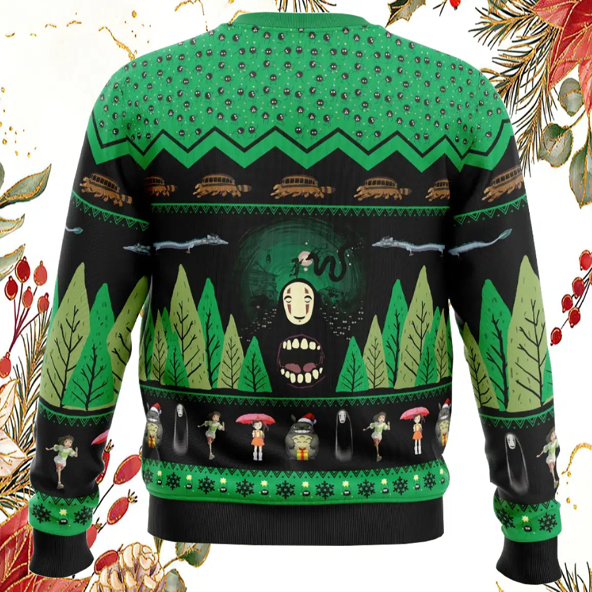 No Face Spirited Away Ugly Christmas Sweater No Face Spirited Away Ugly Christmas Sweater