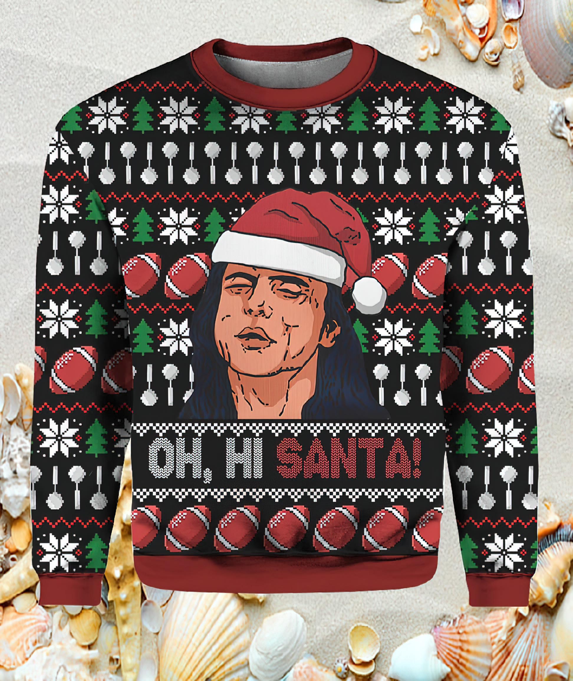 Oh Hi Santa The Room Ugly Christmas Sweater