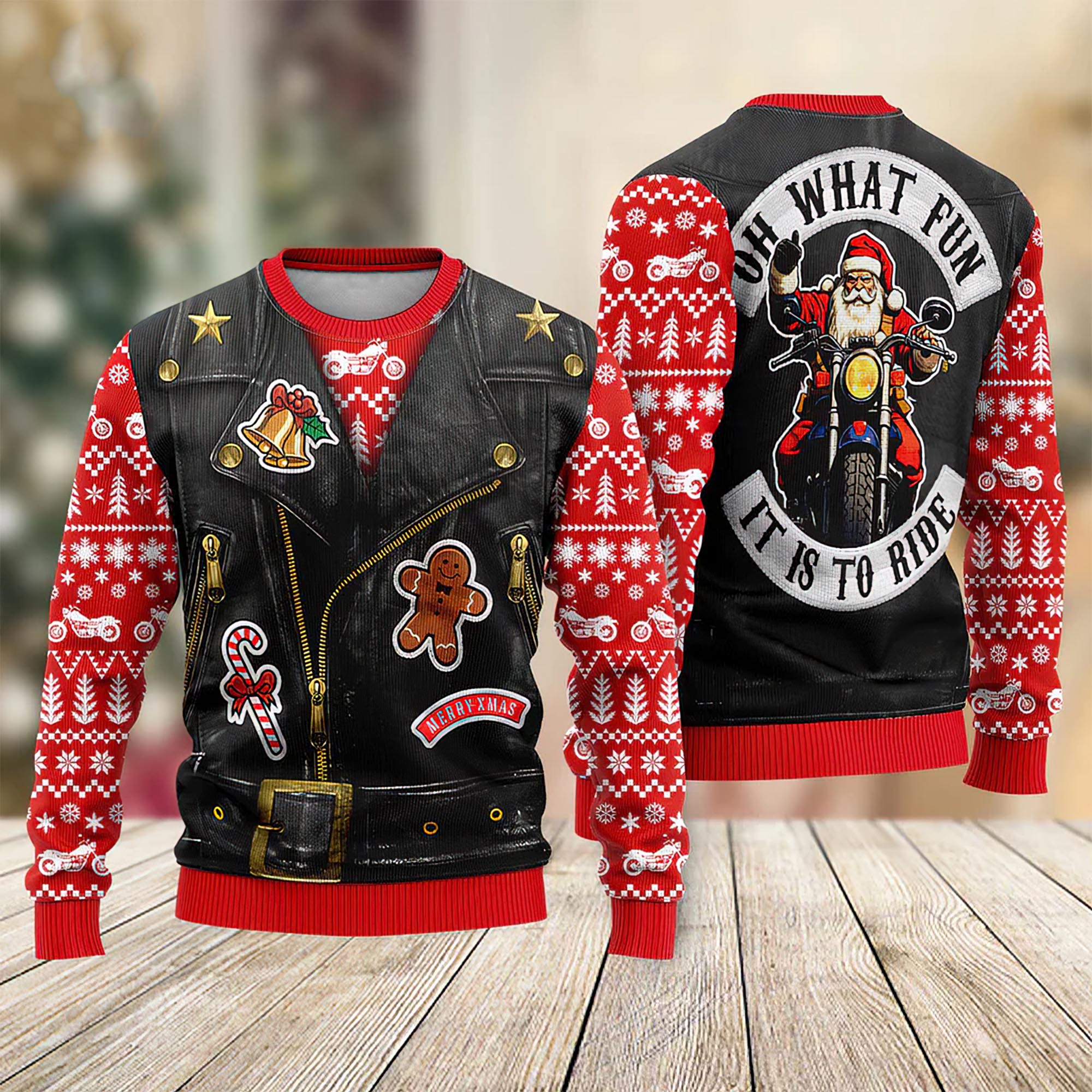 Oh What Fun It Is To Ride Santa Driver Costume Christmas Sweater Oh What Fun It Is To Ride Santa Driver Costume Christmas Sweater