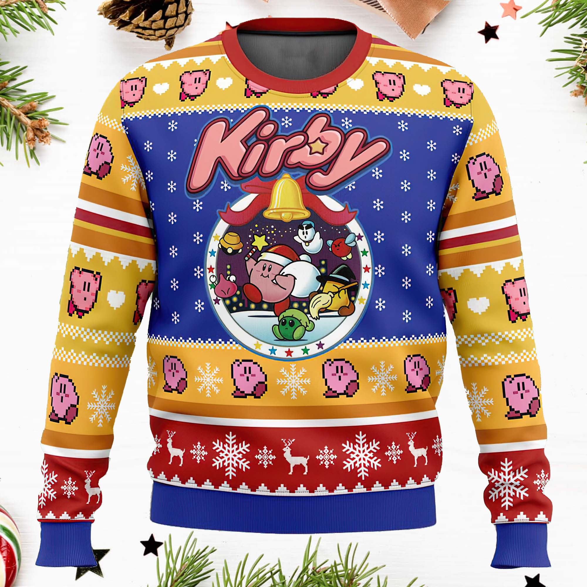 Pink Puff Merry Kirby Christmas Sweater Pink Puff Merry Kirby Christmas Sweater