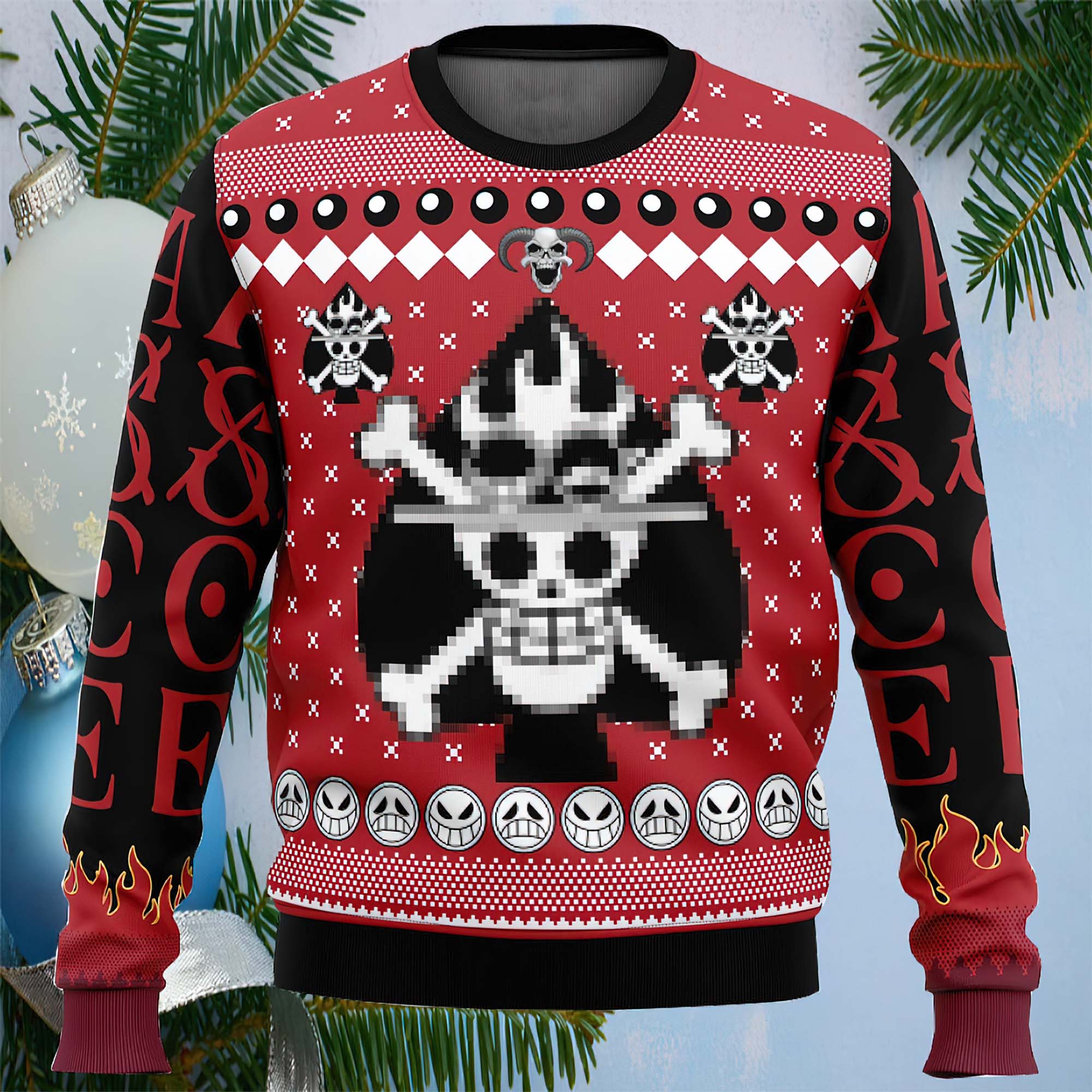 Portgas D. Ace One Piece Ugly Christmas Sweater Portgas D. Ace One Piece Ugly Christmas Sweater