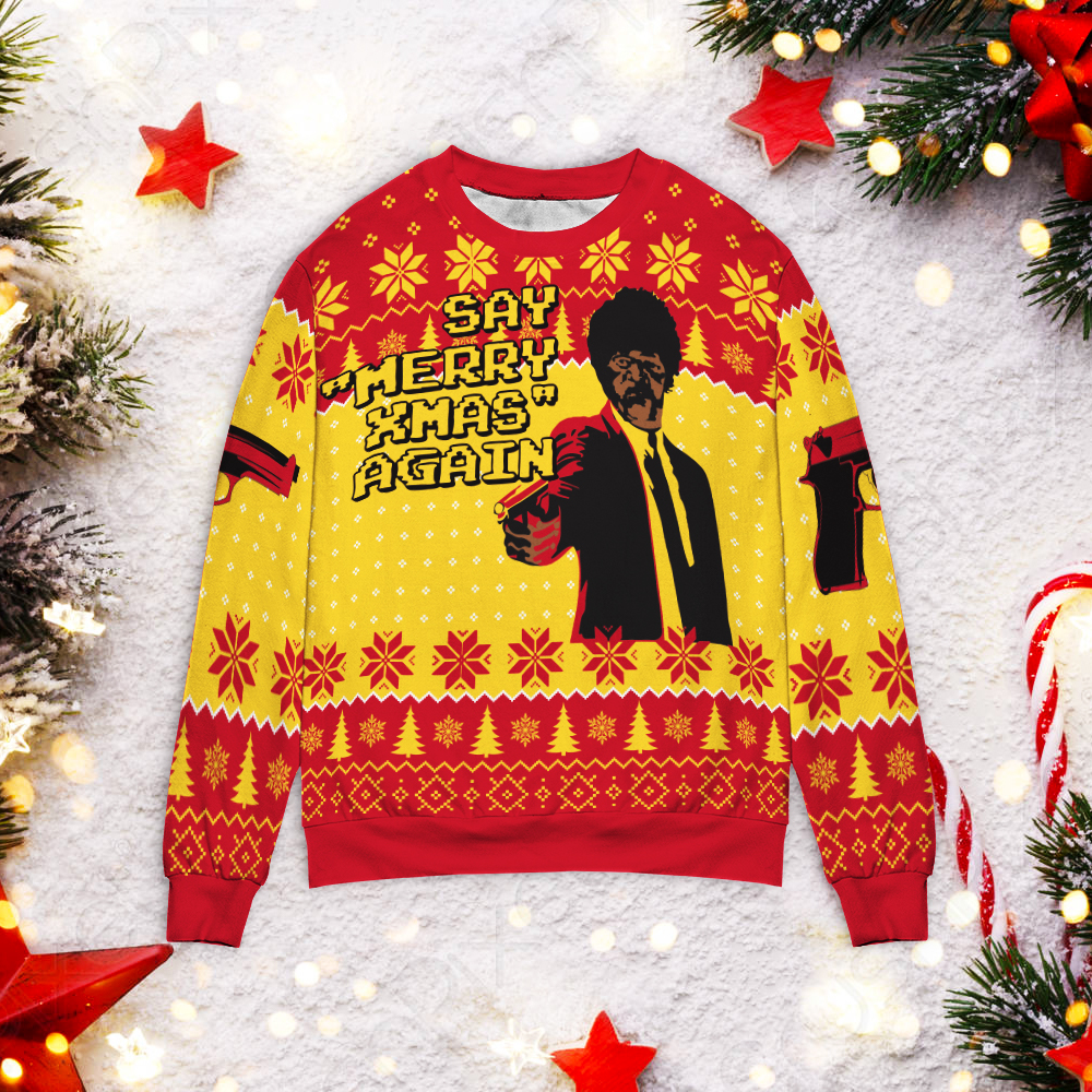 Pulp Fiction Say Merry Xmas Again Christmas Sweater