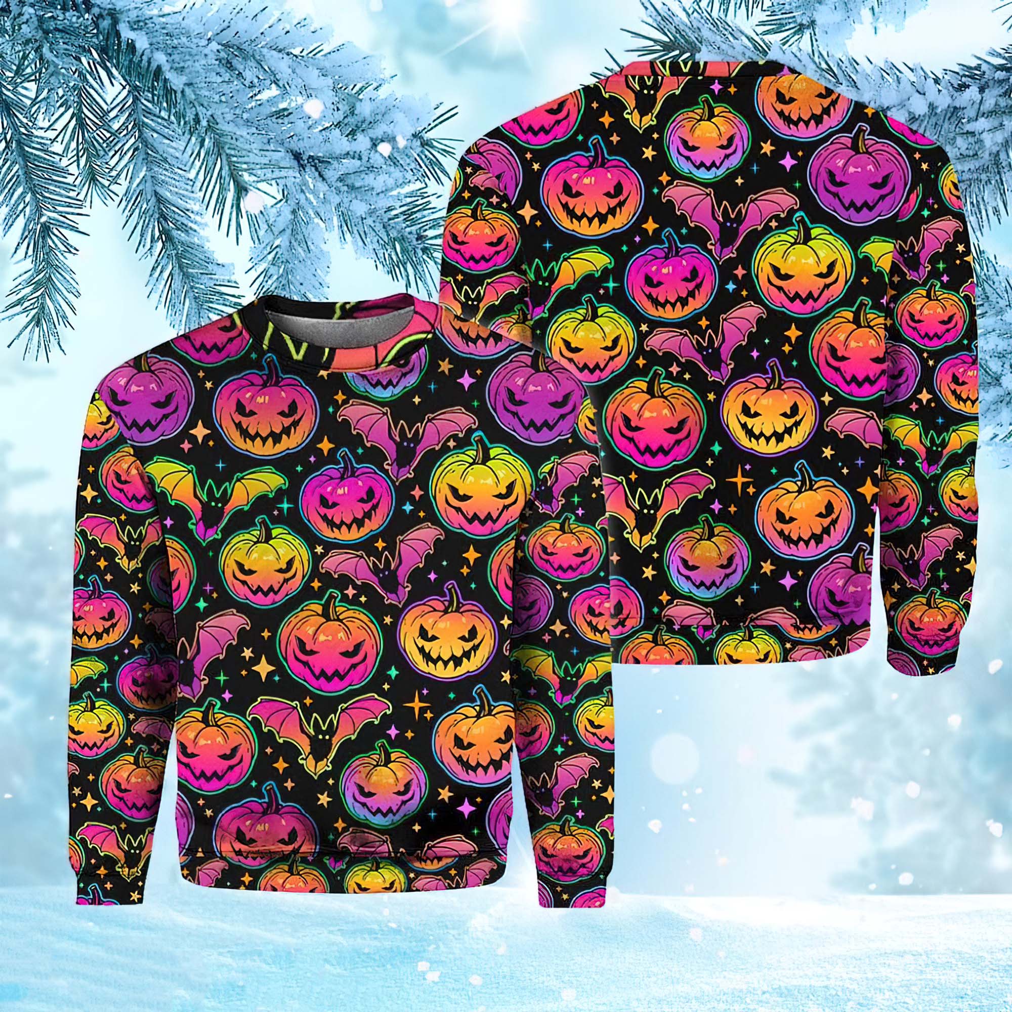 Pumpkin Halloween Christmas Ugly Sweater