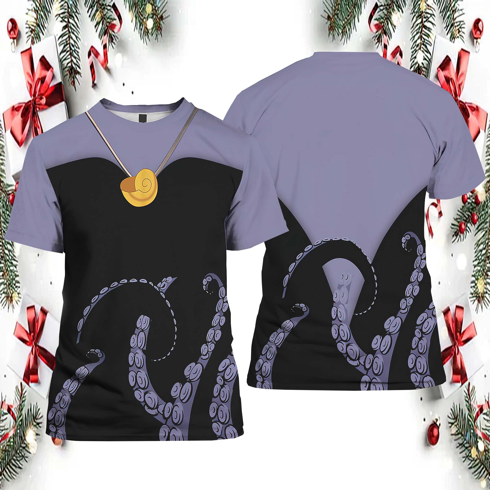 Purple Octopus The Sea Witch 3D Halloween Costume Cosplay Shirt