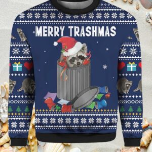 Raccoon Merry Trashmas Ugly Christmas Sweater
