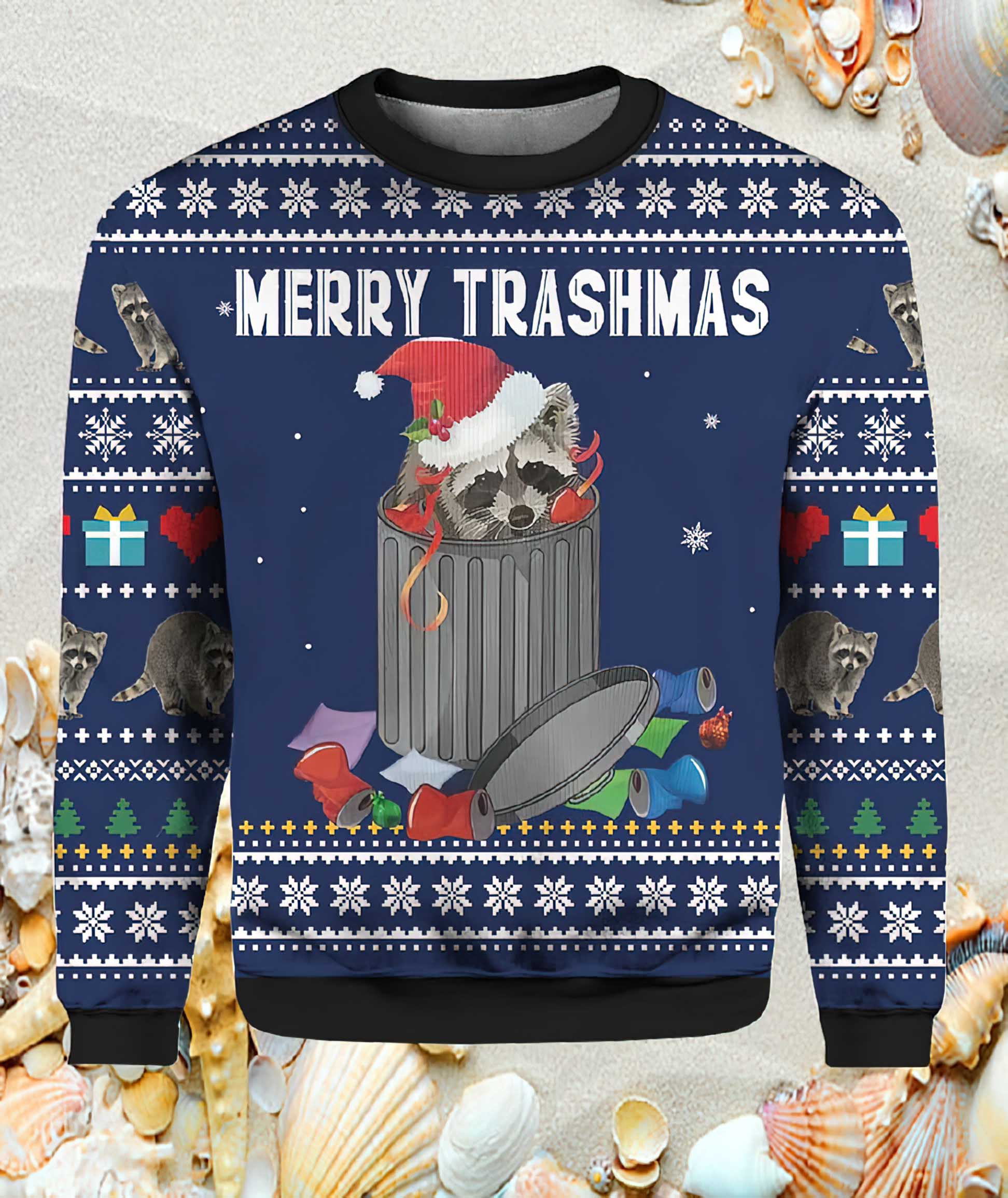 Raccoon Merry Trashmas Ugly Christmas Sweater