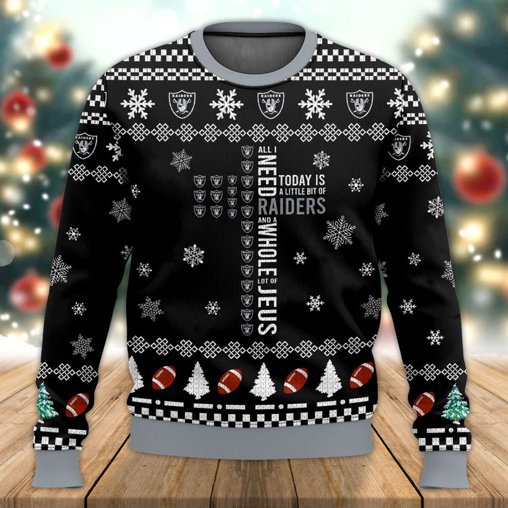 Raiders Cross Ugly Christmas Sweater