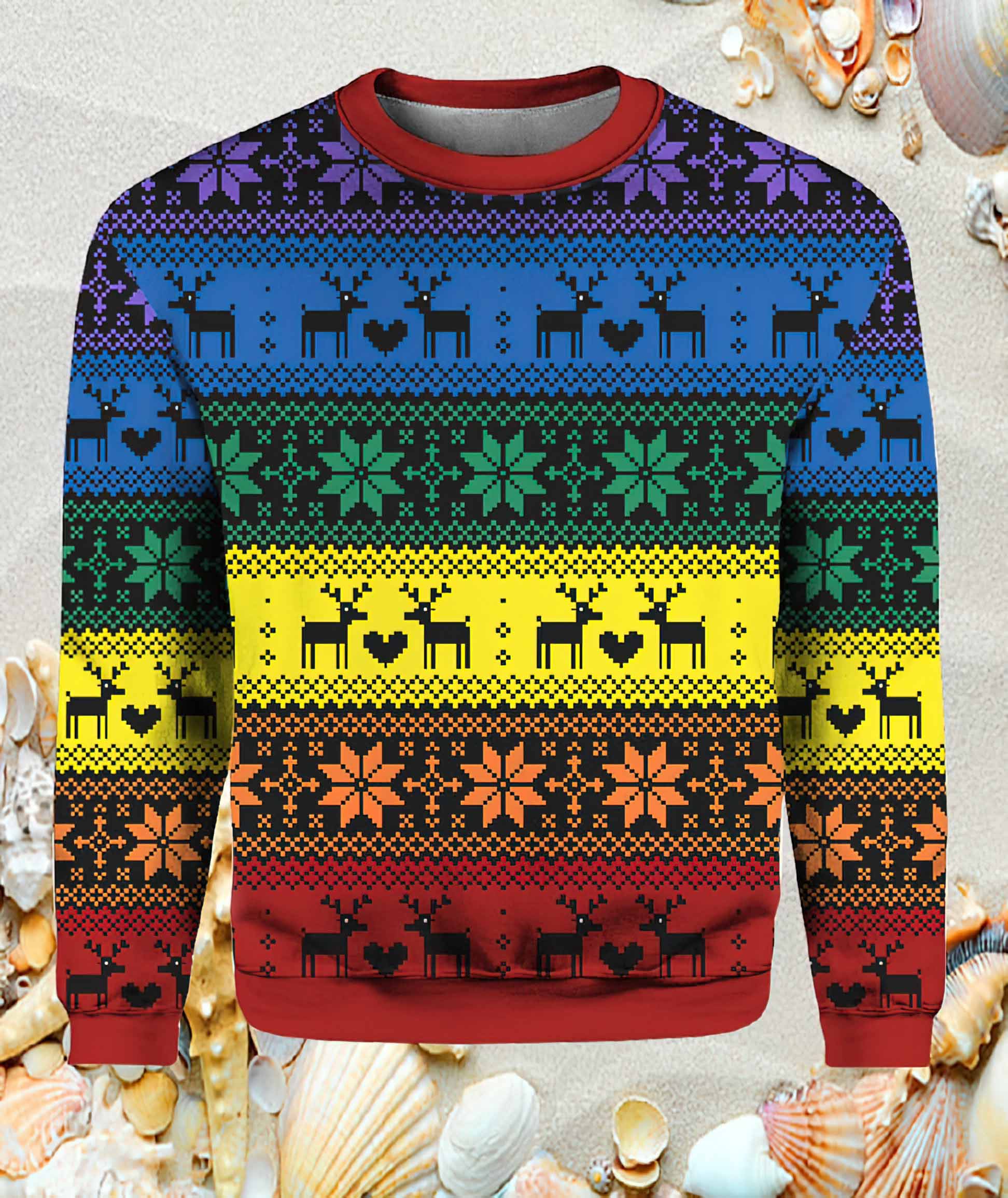 Rainbow Deer Lgbt Ugly Christmas Sweater Rainbow Deer Lgbt Ugly Christmas Sweater