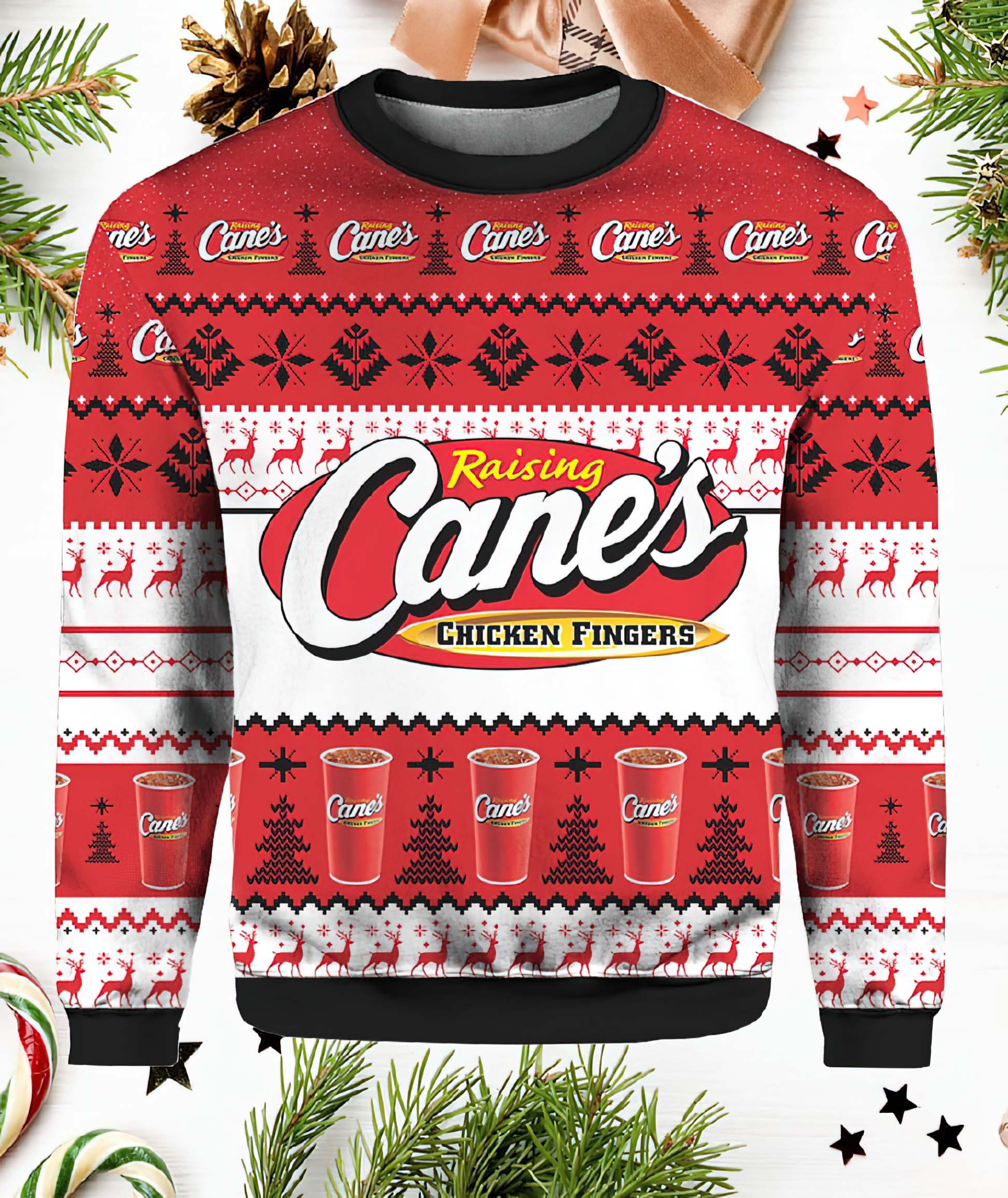 Raising Cane’S Chicken Fingers Christmas Sweater Raising Cane’S Chicken Fingers Christmas Sweater
