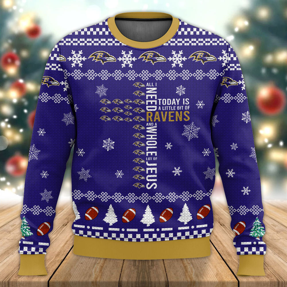Ravens Cross Ugly Christmas Sweater Ravens Cross Ugly Christmas Sweater