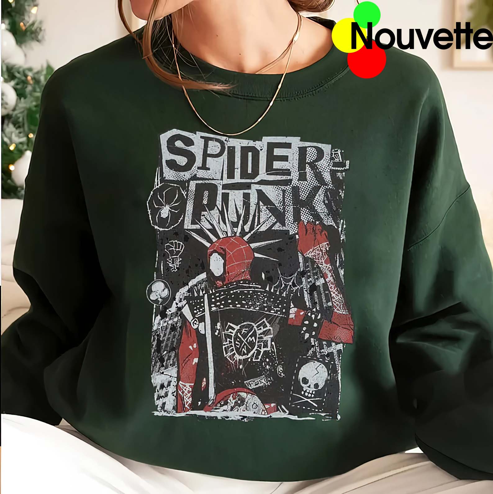 Retro Spider Punk Sweatshirt Retro Spider Punk Sweatshirt