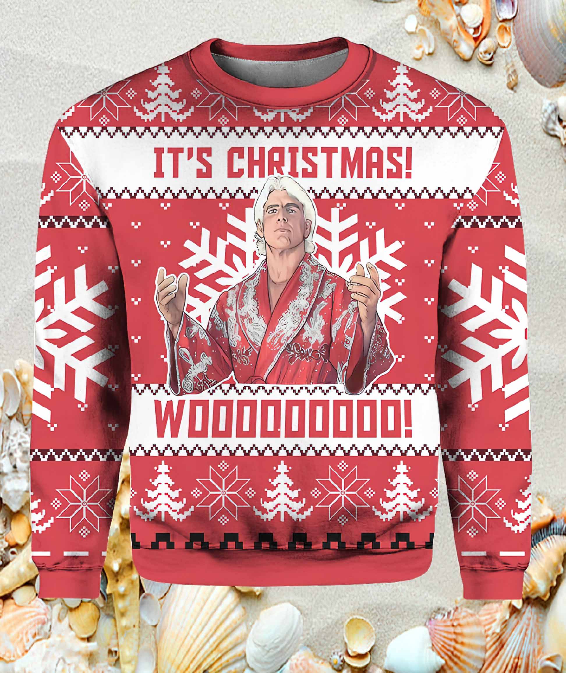 Ric Flair Its Christmas Woooo Ugly Christmas Sweater Ric Flair Its Christmas Woooo Ugly Christmas Sweater