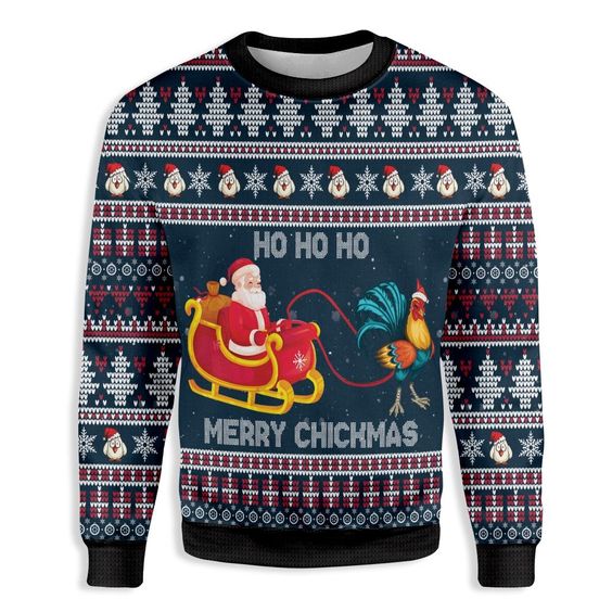 Santa Claus Ho Ho Ho Merry Chickmas Sweater