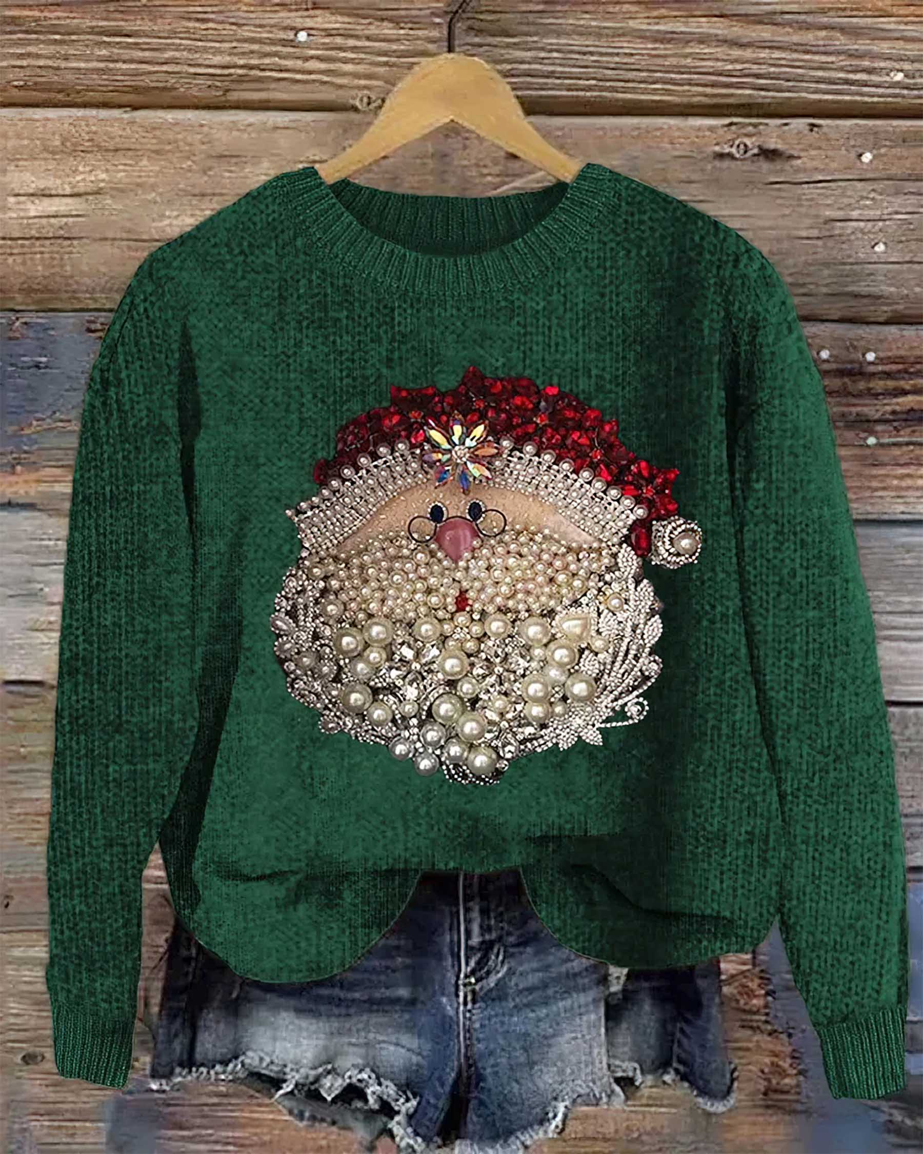 Santa Claus Crown Pearl Sweatshirt