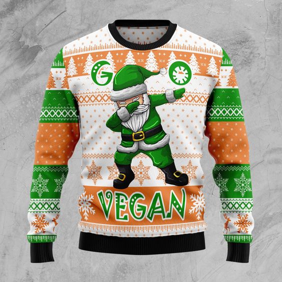 Dabbing Santa Go Vegan Christmas Sweater Dabbing Santa Go Vegan Christmas Sweater