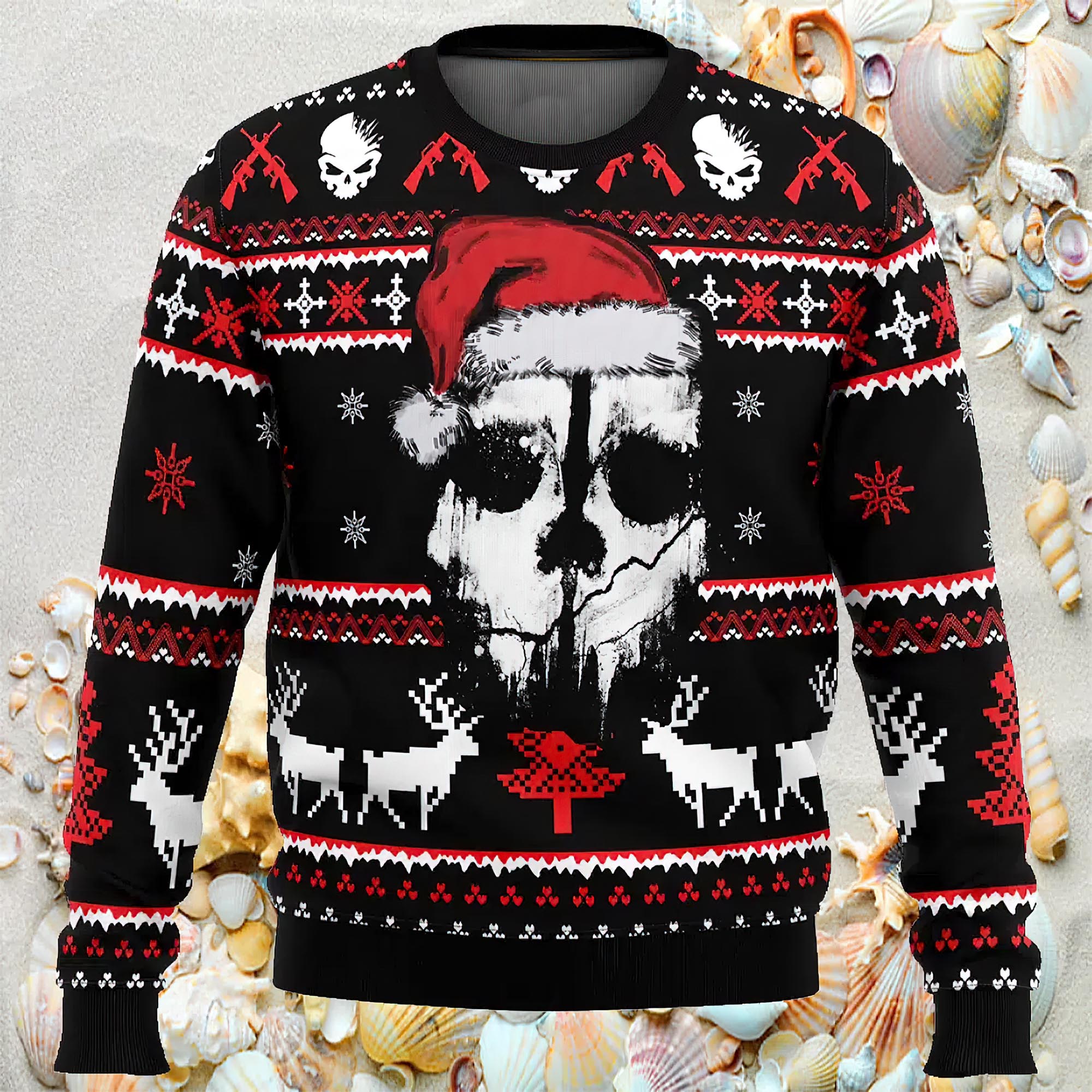Santa Skull Head Ugly Christmas Sweater