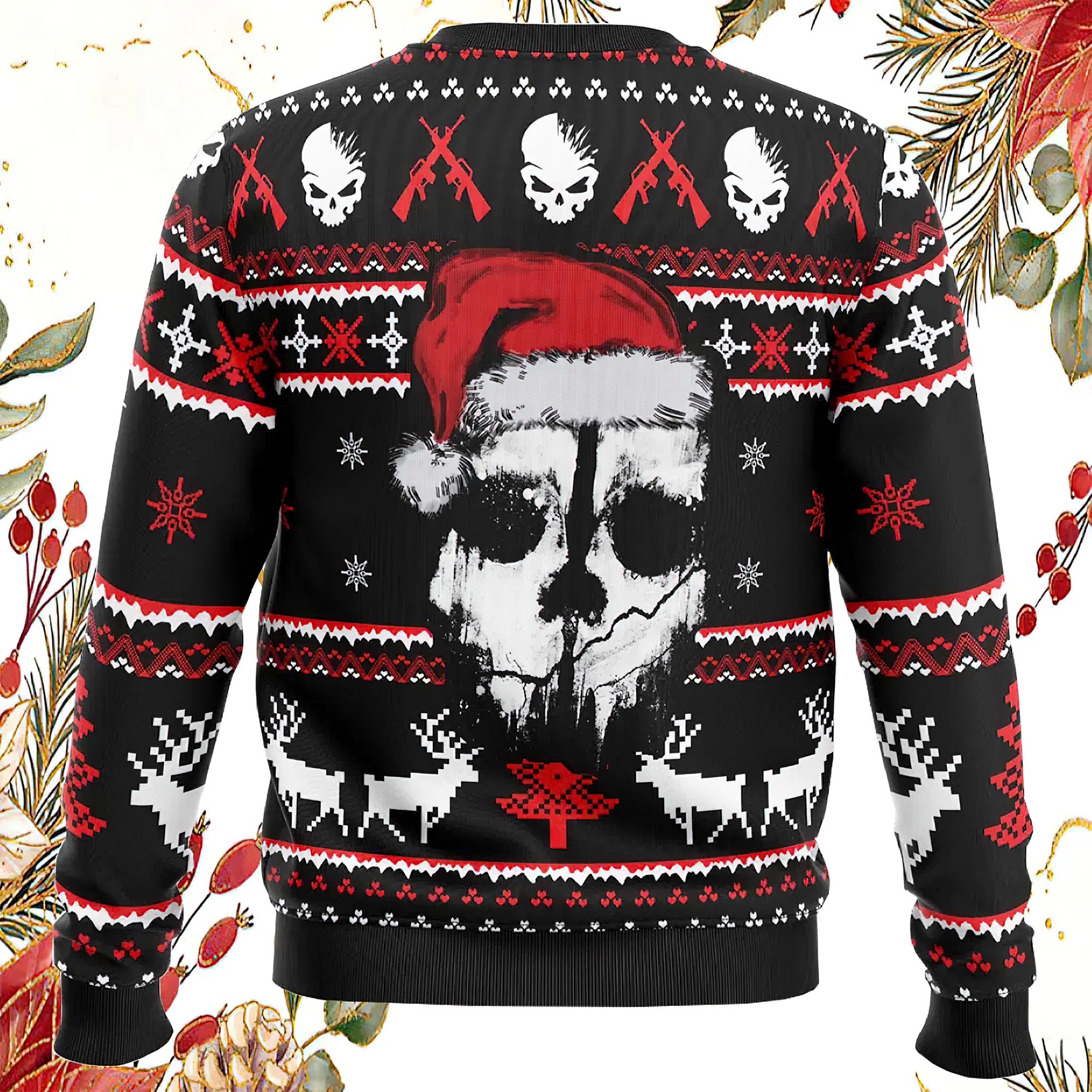 Santa Skull Head Ugly Christmas Sweater Santa Skull Head Ugly Christmas Sweater
