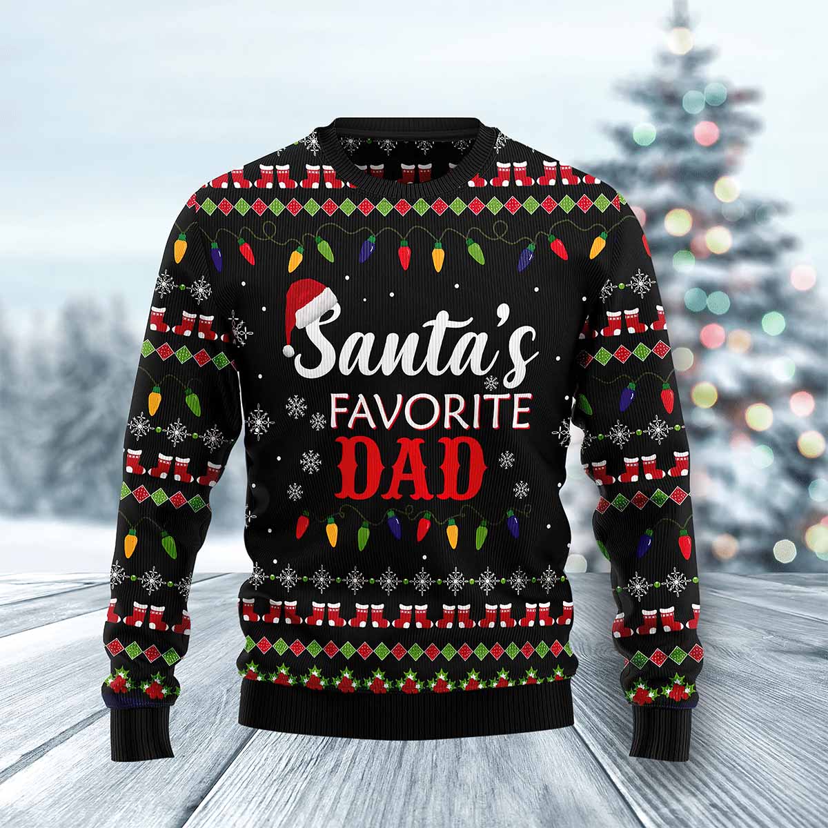 Santa Favorite Dad Ugly Christmas Sweater Santa Favorite Dad Ugly Christmas Sweater