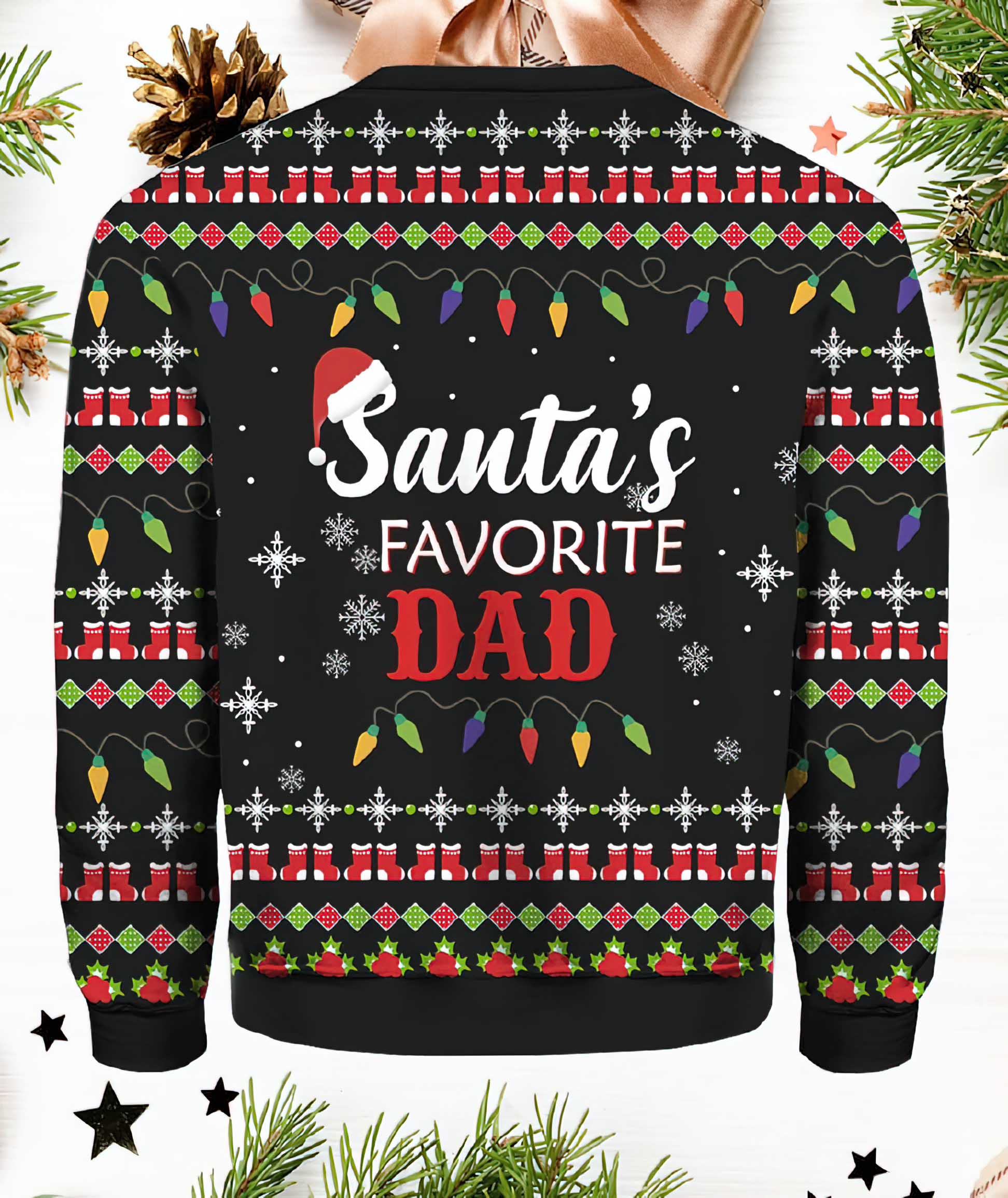 Santa’S Favorite Dad Ugly Christmas Sweater Santa’S Favorite Dad Ugly Christmas Sweater