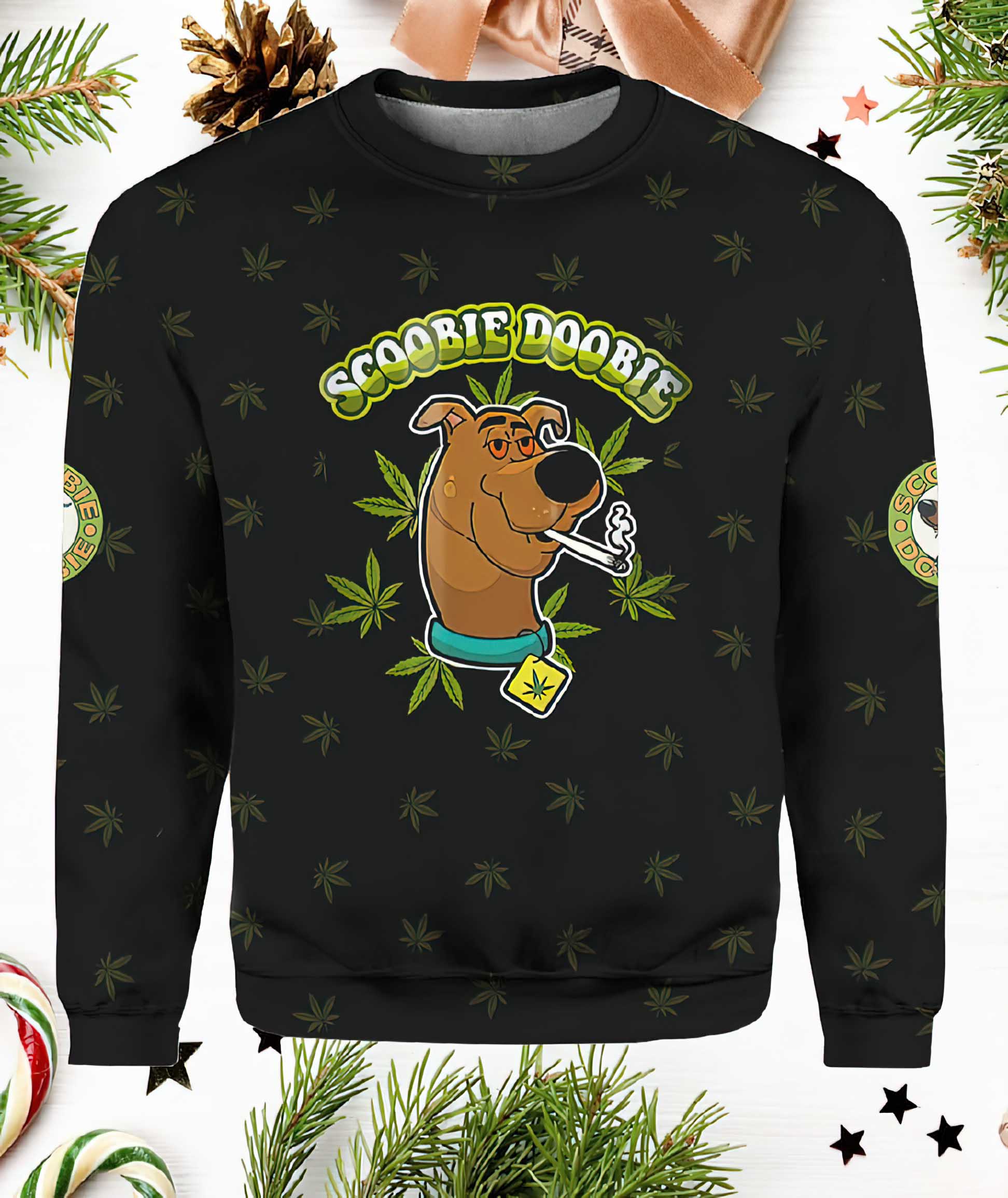 Scoobie Doobie Weed Puff Puff Pass Scooby A Doobie Christmas Sweater