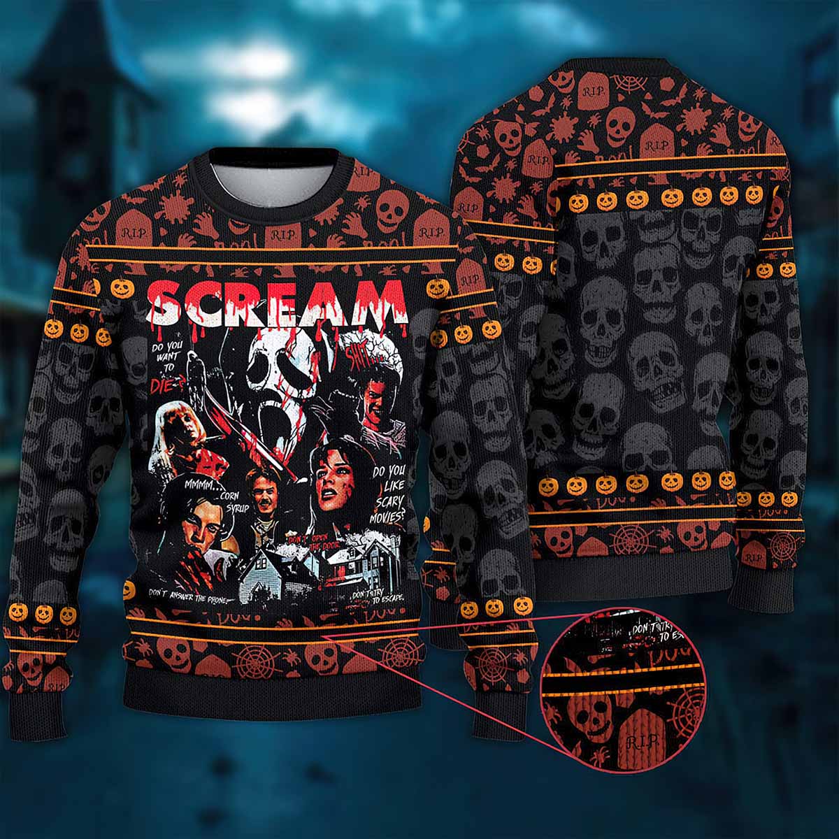 Scream Ghostface Ugly Christmas Sweater Scream Ghostface Ugly Christmas Sweater