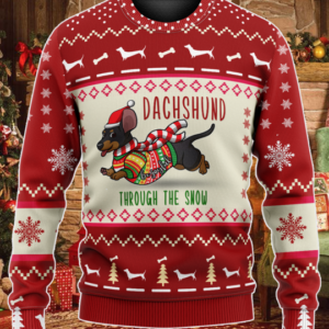 Dachshund Through The Snow Christmas 3D Sweater 2 Dachshund Through The Snow Christmas 3D sweater
