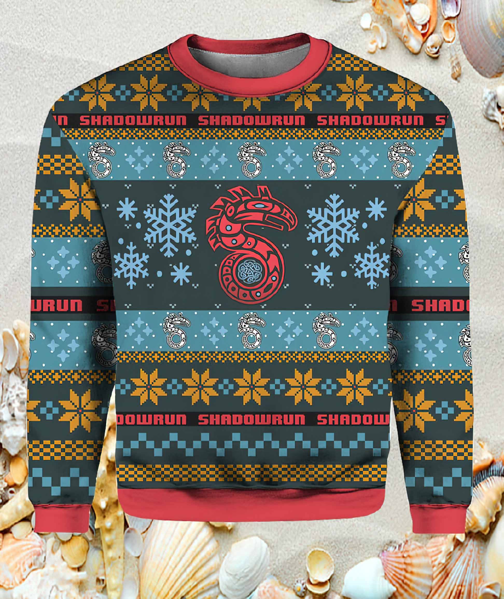 Shadowrun Board Games Christmas Ugly Sweater Shadowrun Board Games Christmas Ugly Sweater