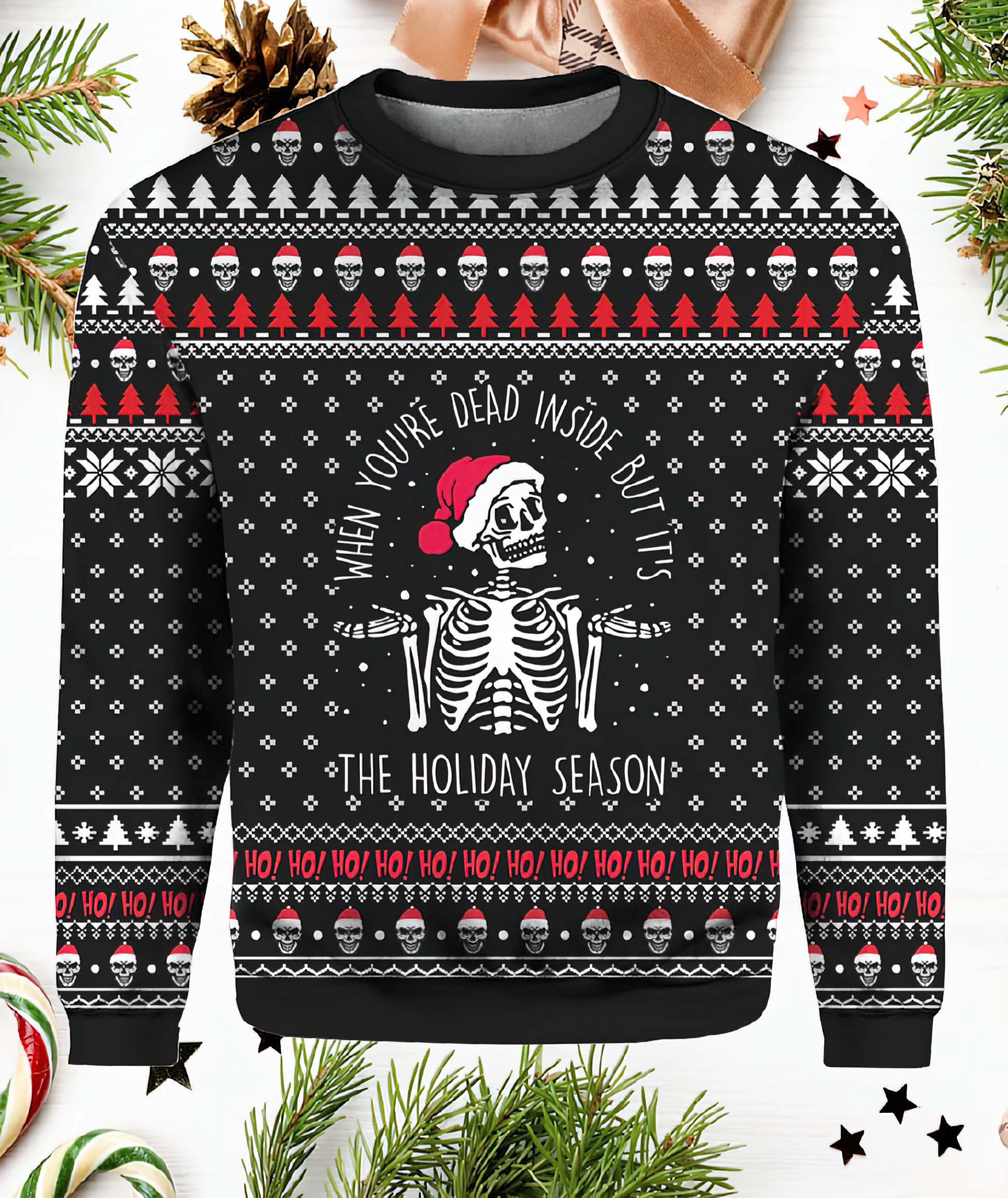 Skull Santa When You’Re Dead Inside Christmas Sweater