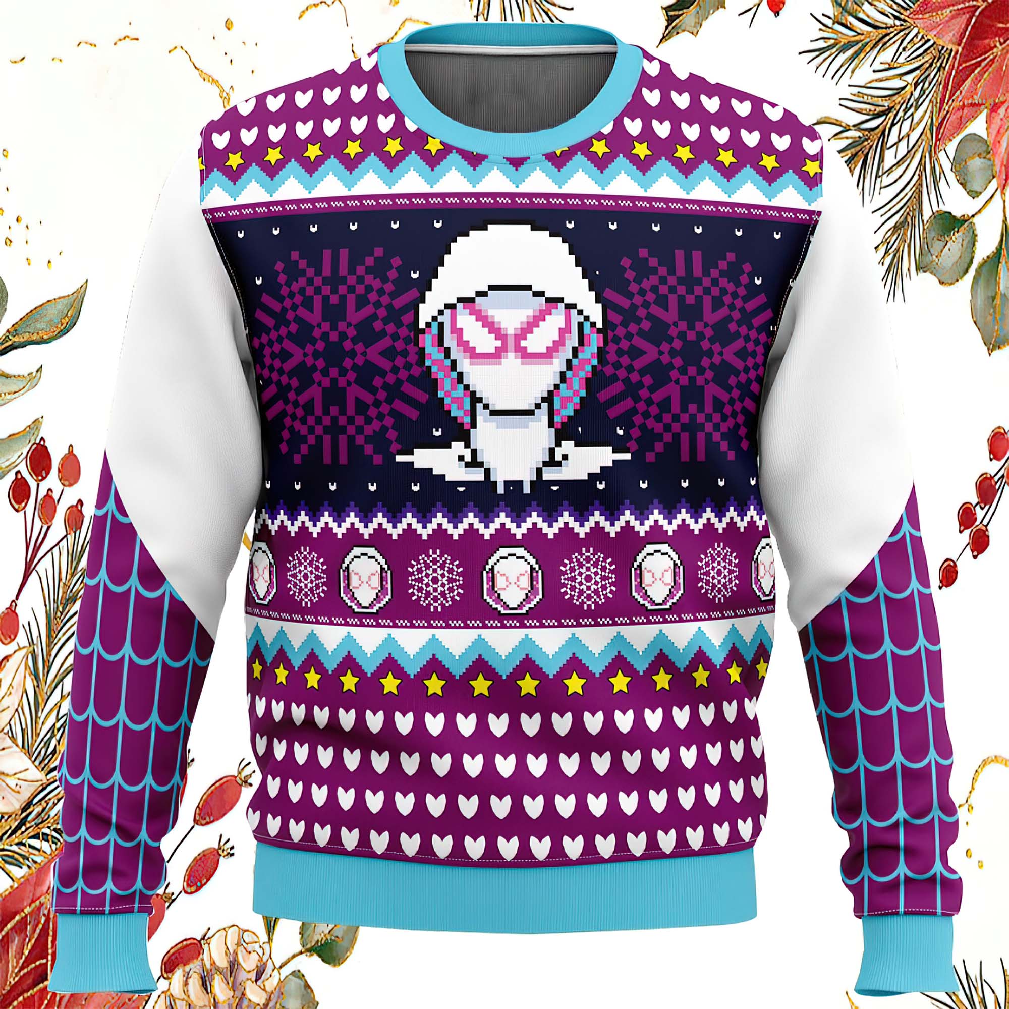 Spider Gwen Spider Verse Spiderman Ugly Christmas Sweater Spider Gwen Spider Verse Spiderman Ugly Christmas Sweater