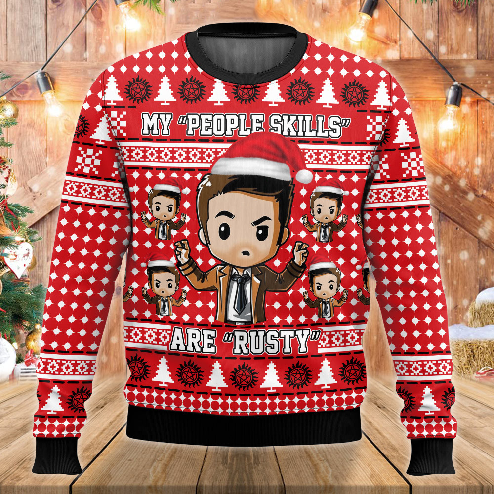 Supernatural My People Skills Are Rusty Ugly Sweater Supernatural My People Skills Are Rusty Ugly Sweater
