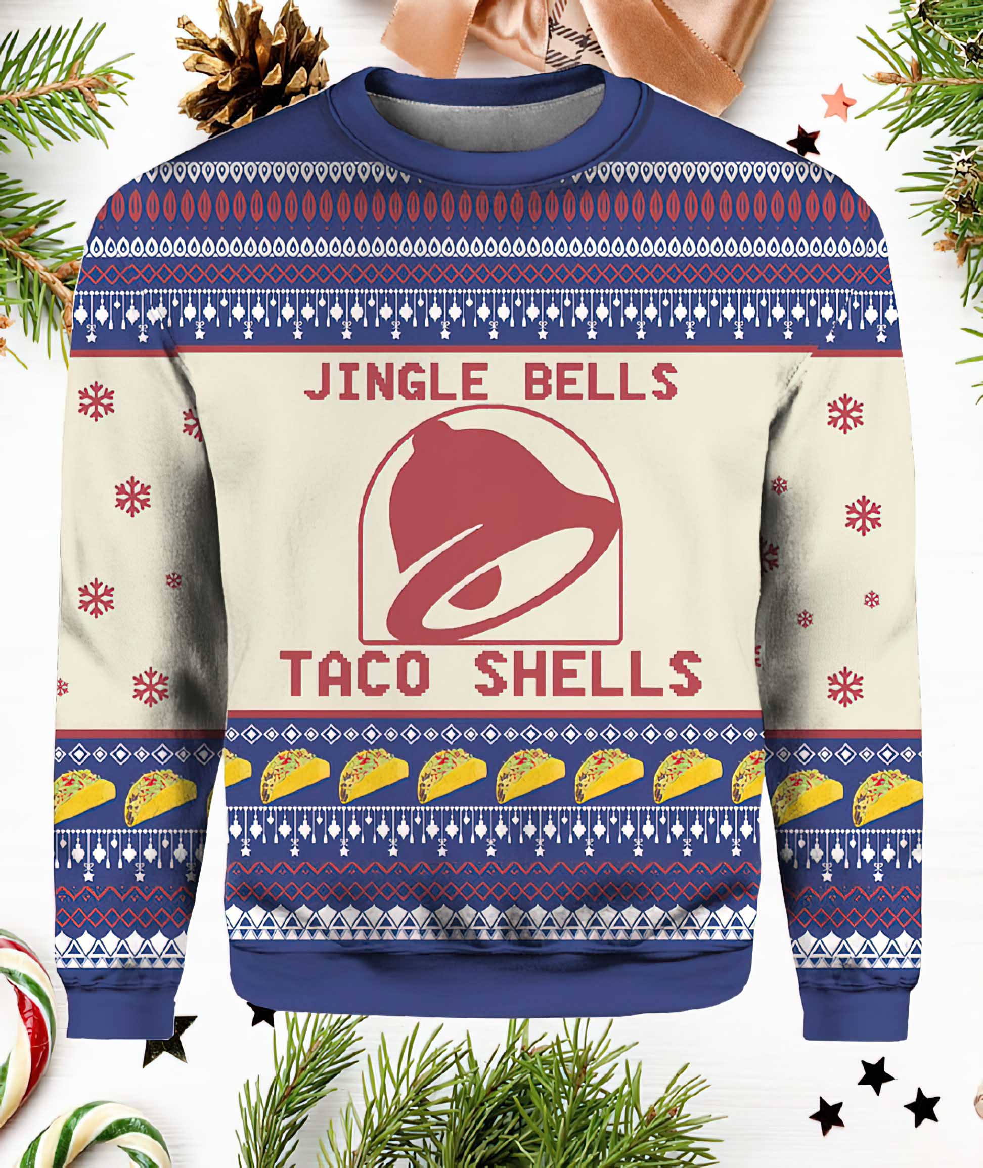 Taco Bell Taco Shells Christmas Sweater Taco Bell Taco Shells Christmas Sweater