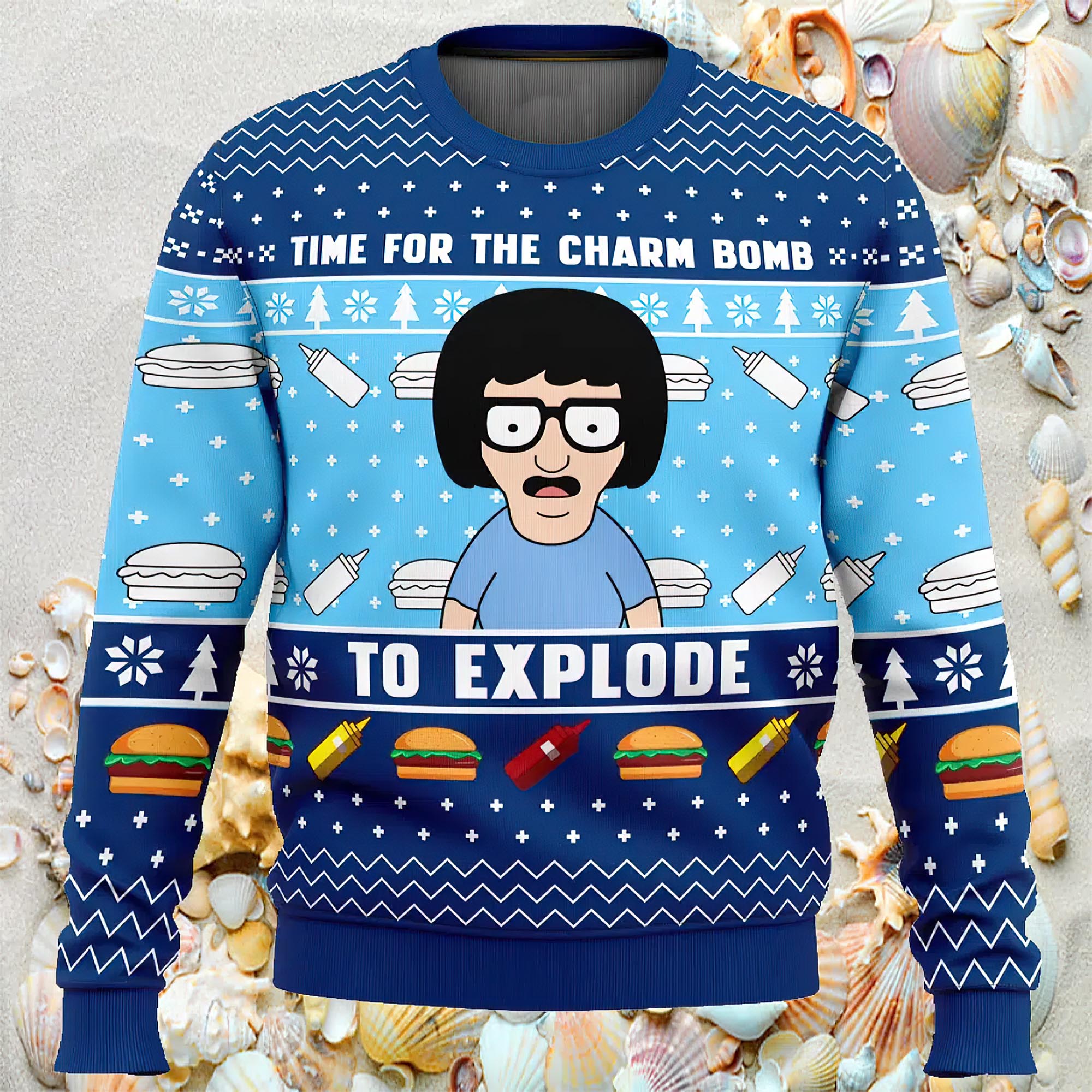 Time For The Charm Bom To Explore Bobs Burgers Ugly Christmas Sweater