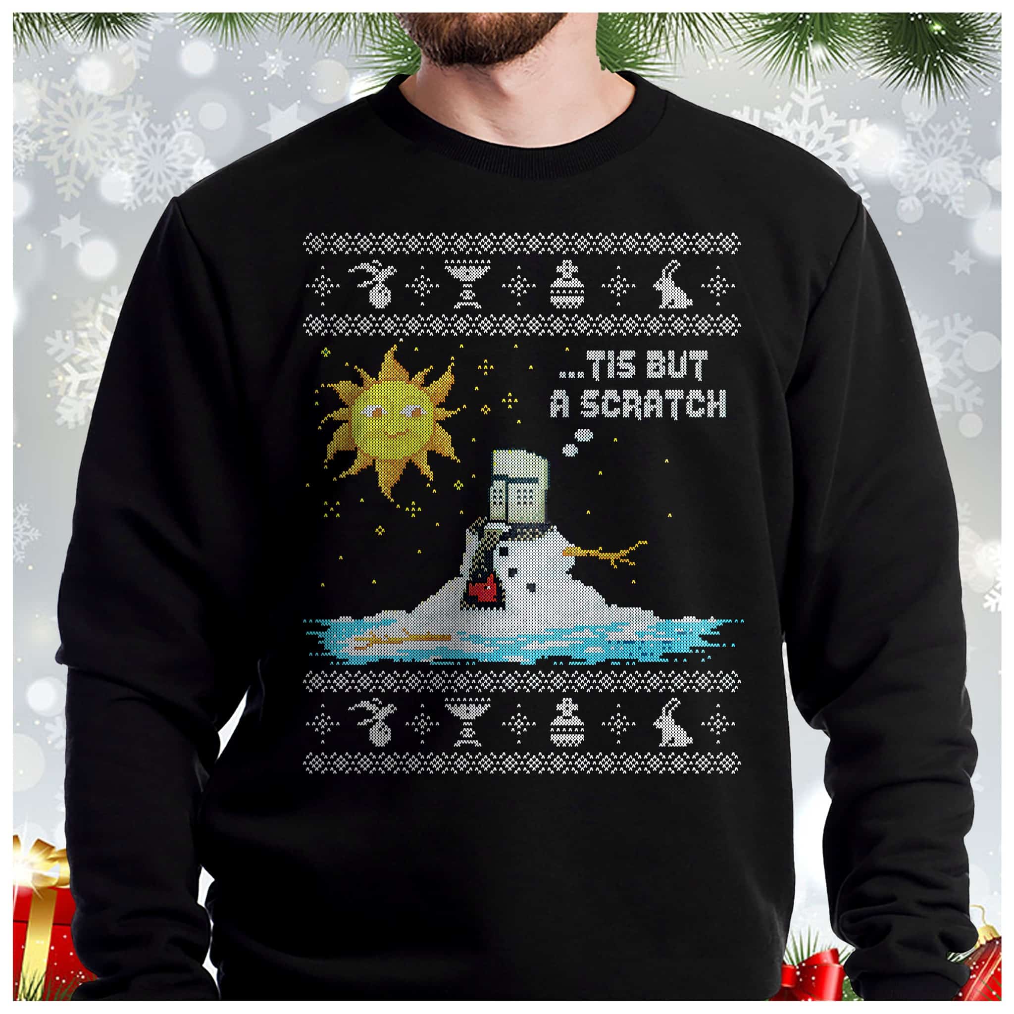 Tis But A Scratch Christmas Sweatshirt
