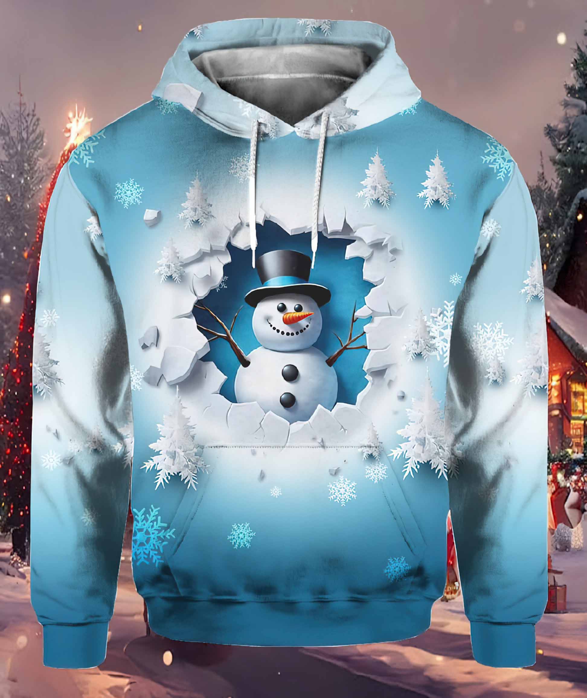 Top Hat Snowman Hoodie Top Hat Snowman Hoodie